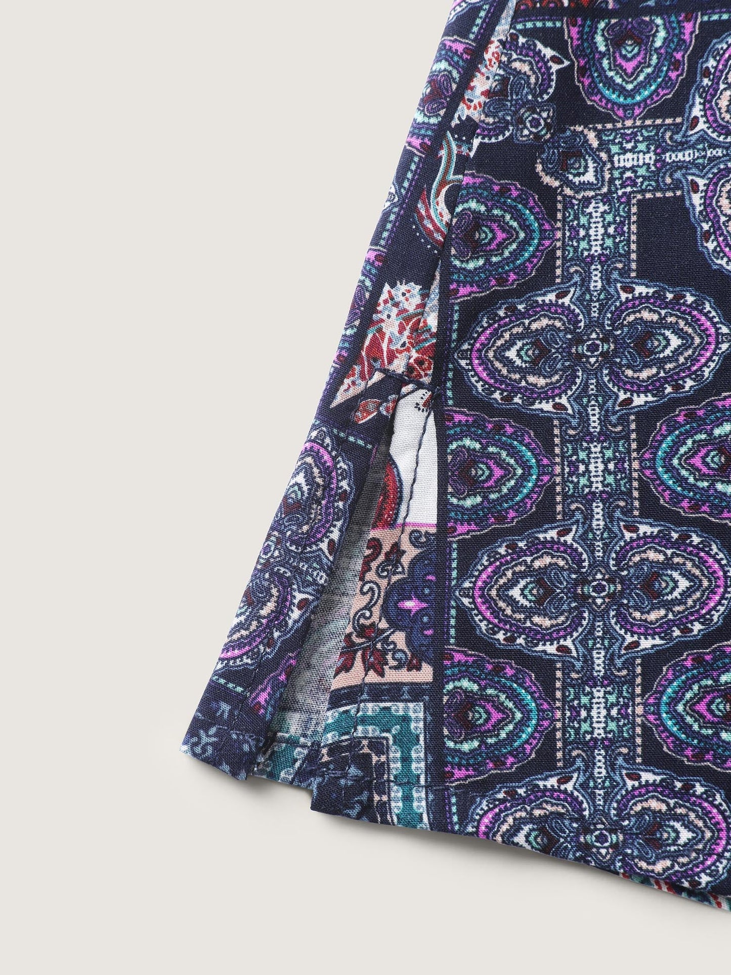 Rayon Floral Contrast Collage Tank Top