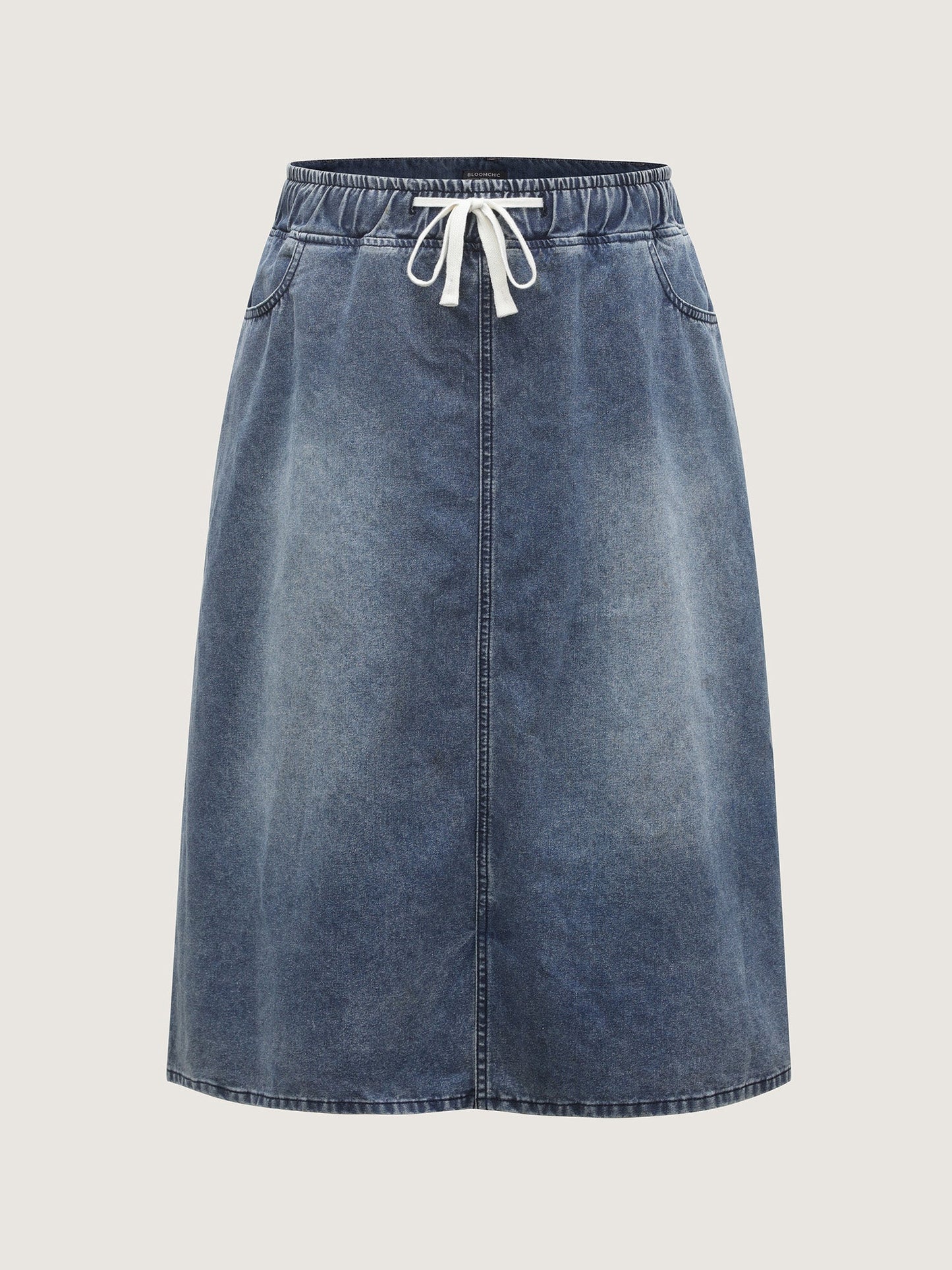 Elastic Band A-Line Denim Skirt