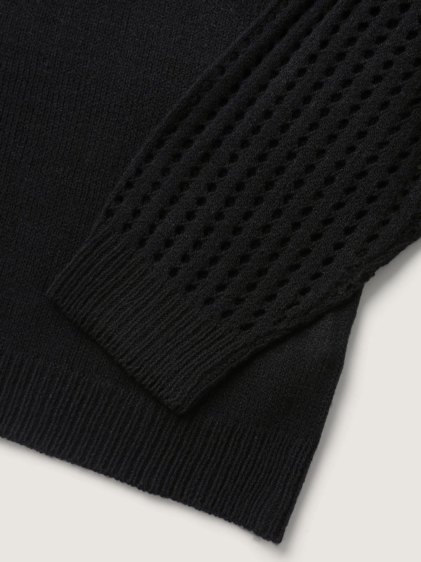 Jacquard Cut-Out Solid Pullover