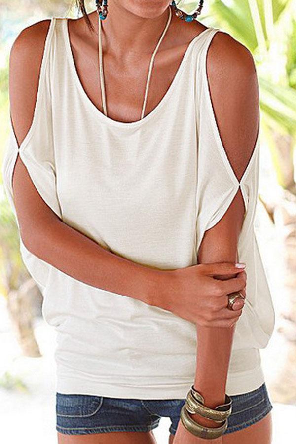 Scoop Neck Plain Tie-Up At Back Tops