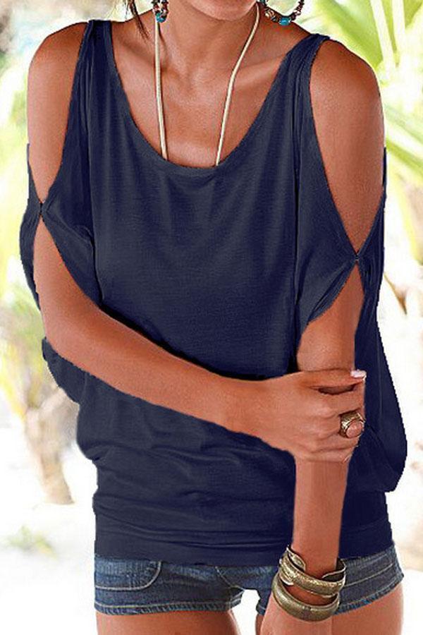 Scoop Neck Plain Tie-Up At Back Tops