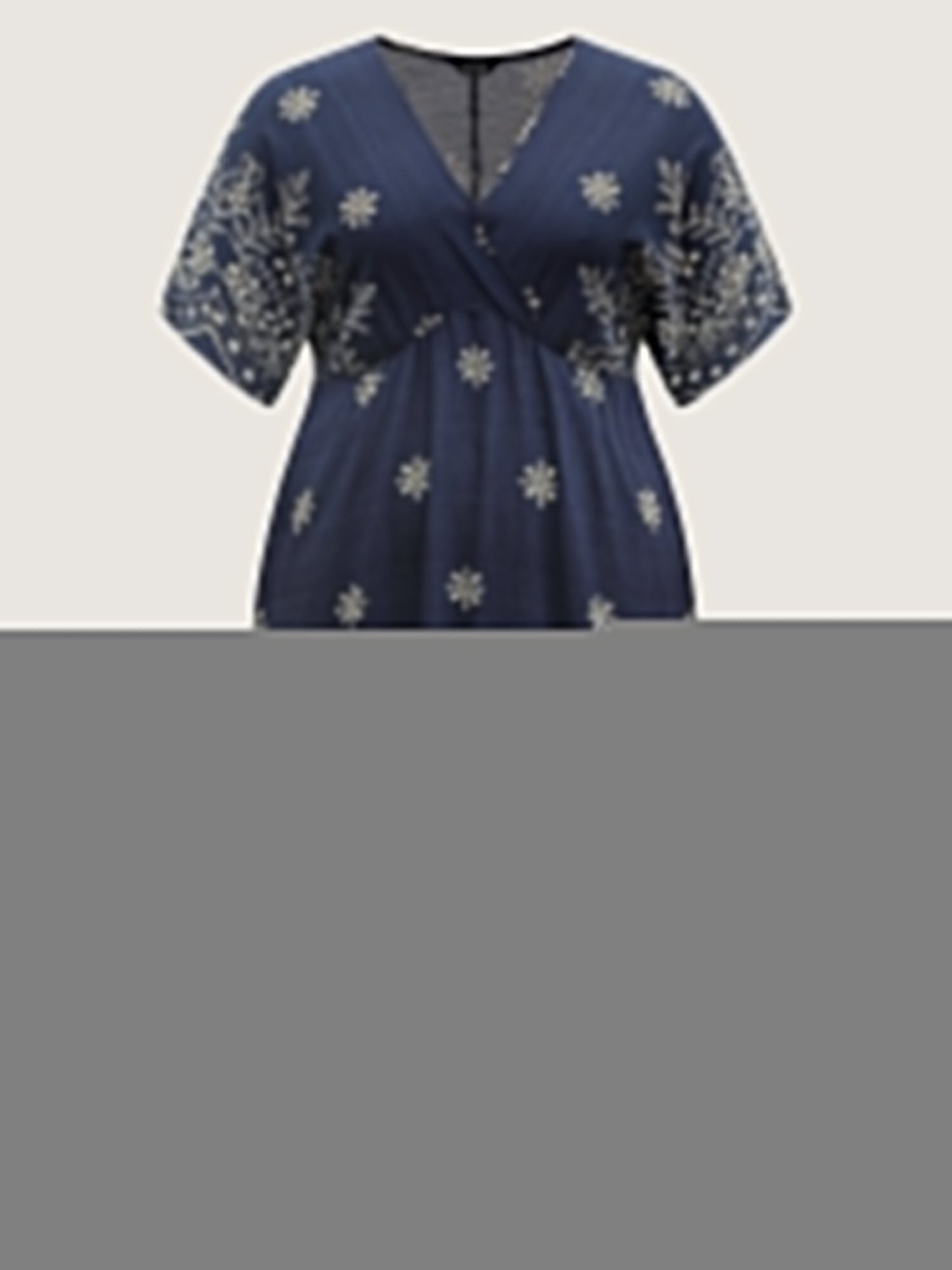 Surplice Neck Split Side Pockets Midi Dress