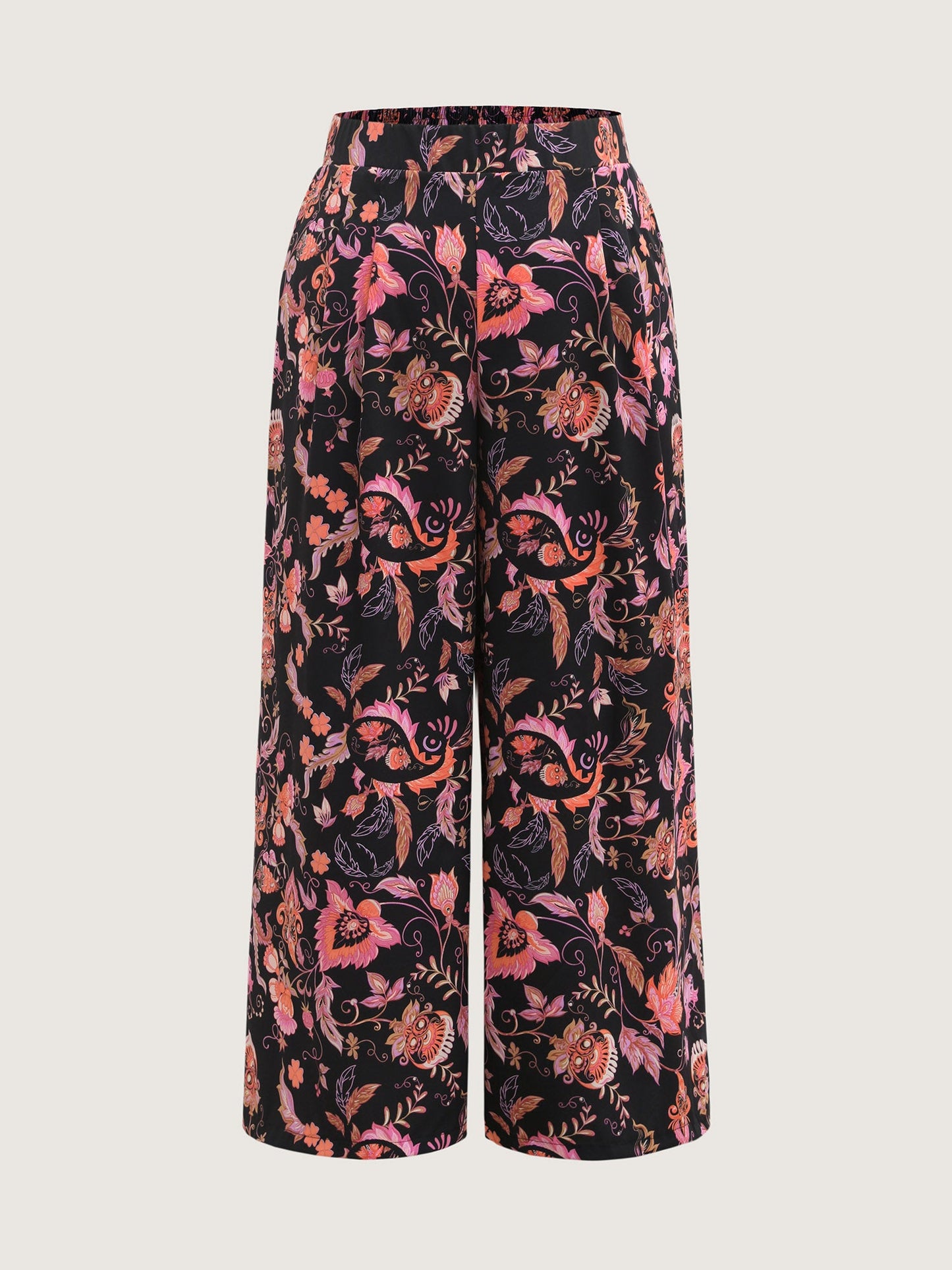 Paisley Print Wide-Leg Pants