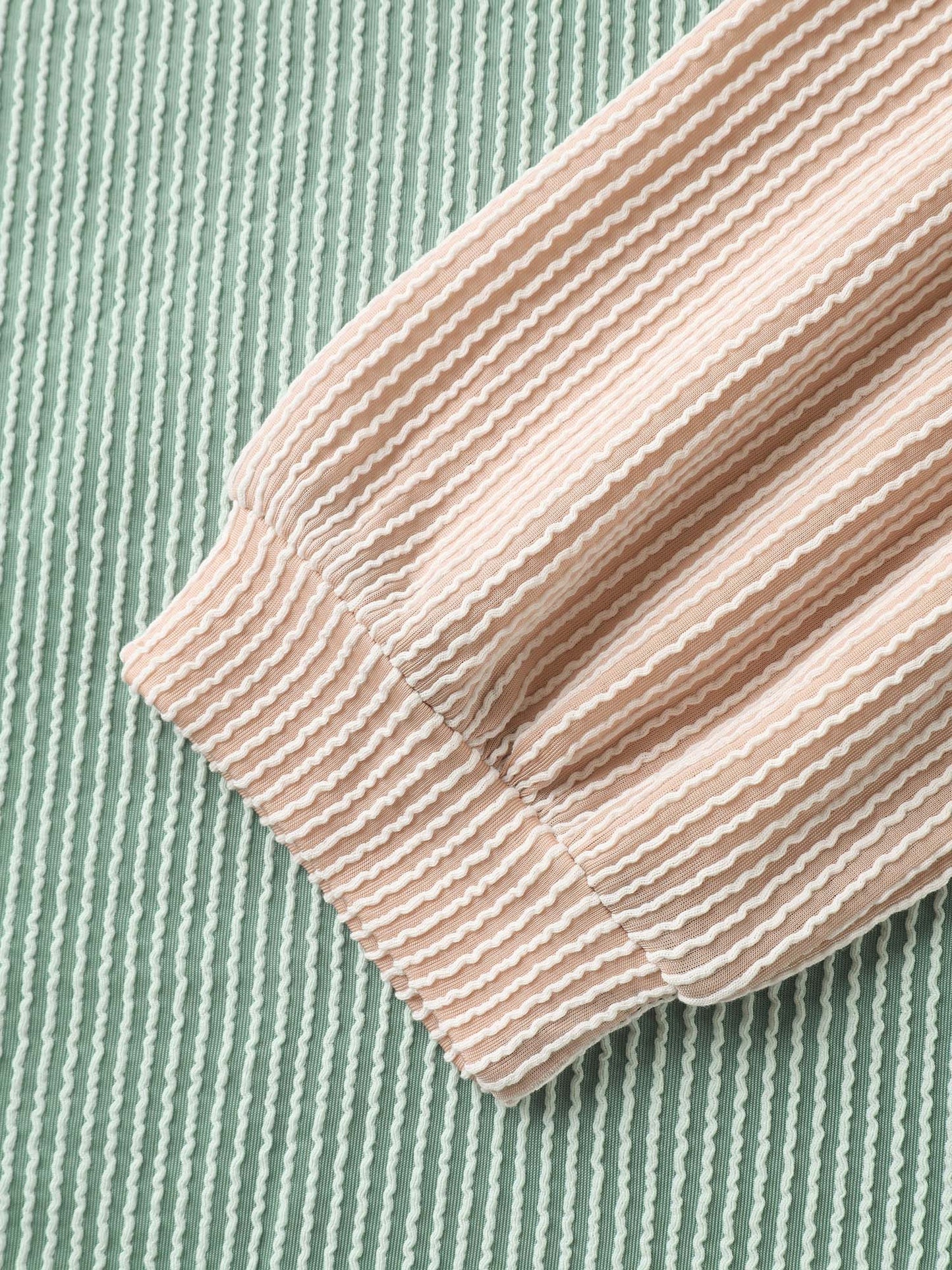 Color Block Textured Drop Shoulder Sweatshirt
