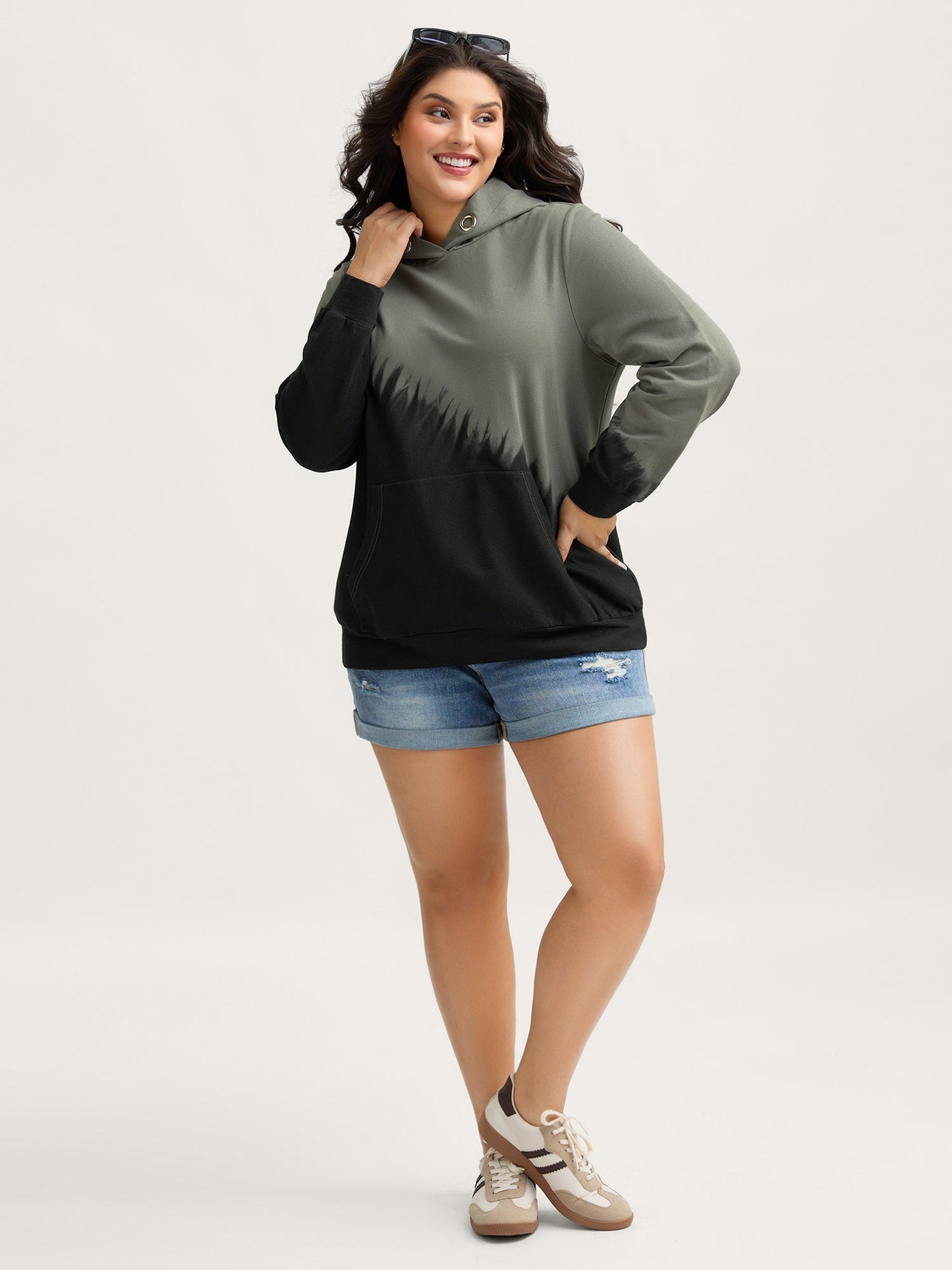 Cotton Dip-Dyeing Smudge Hoodie