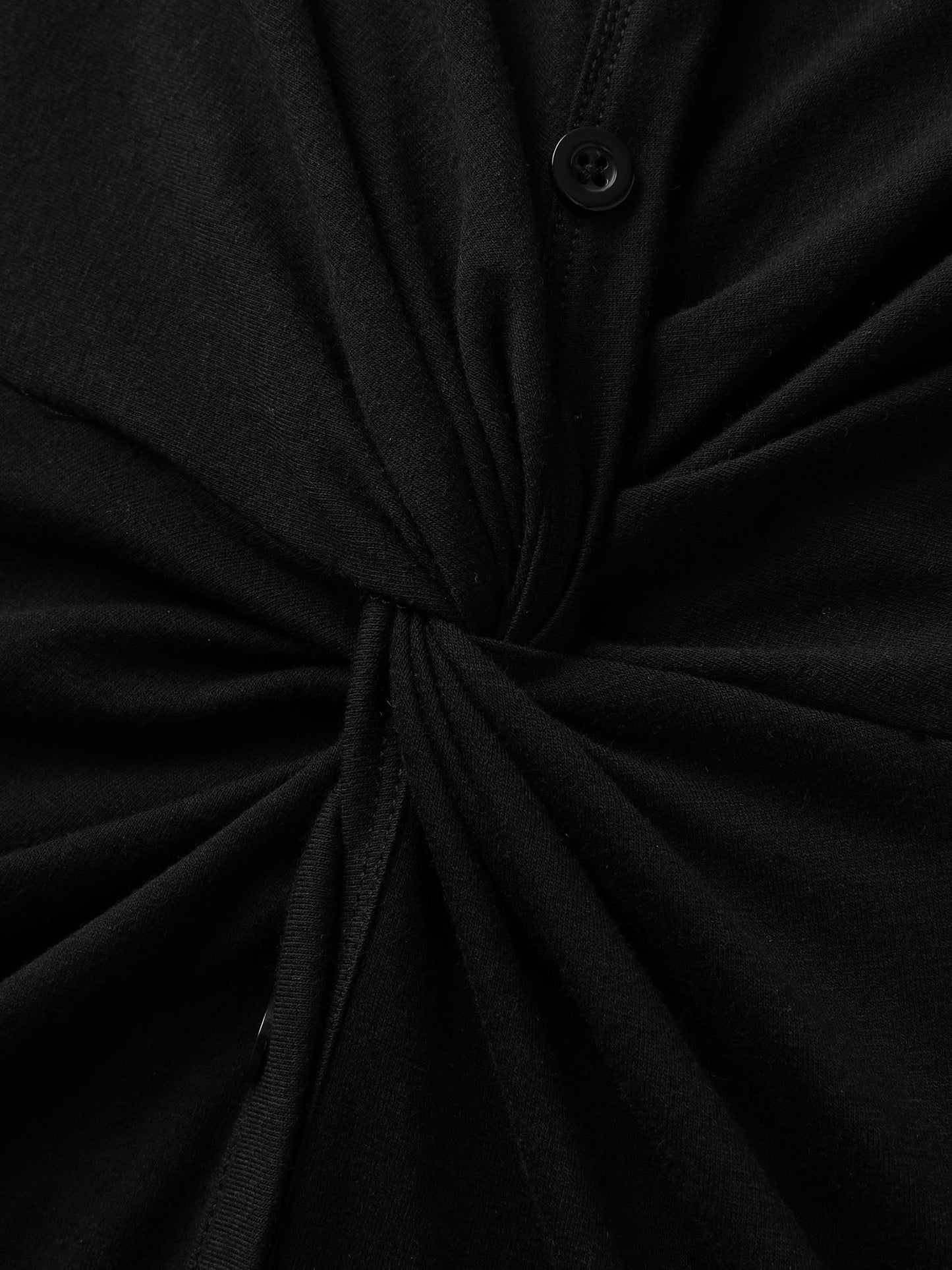 Twist Front Button Slit Midi Dress