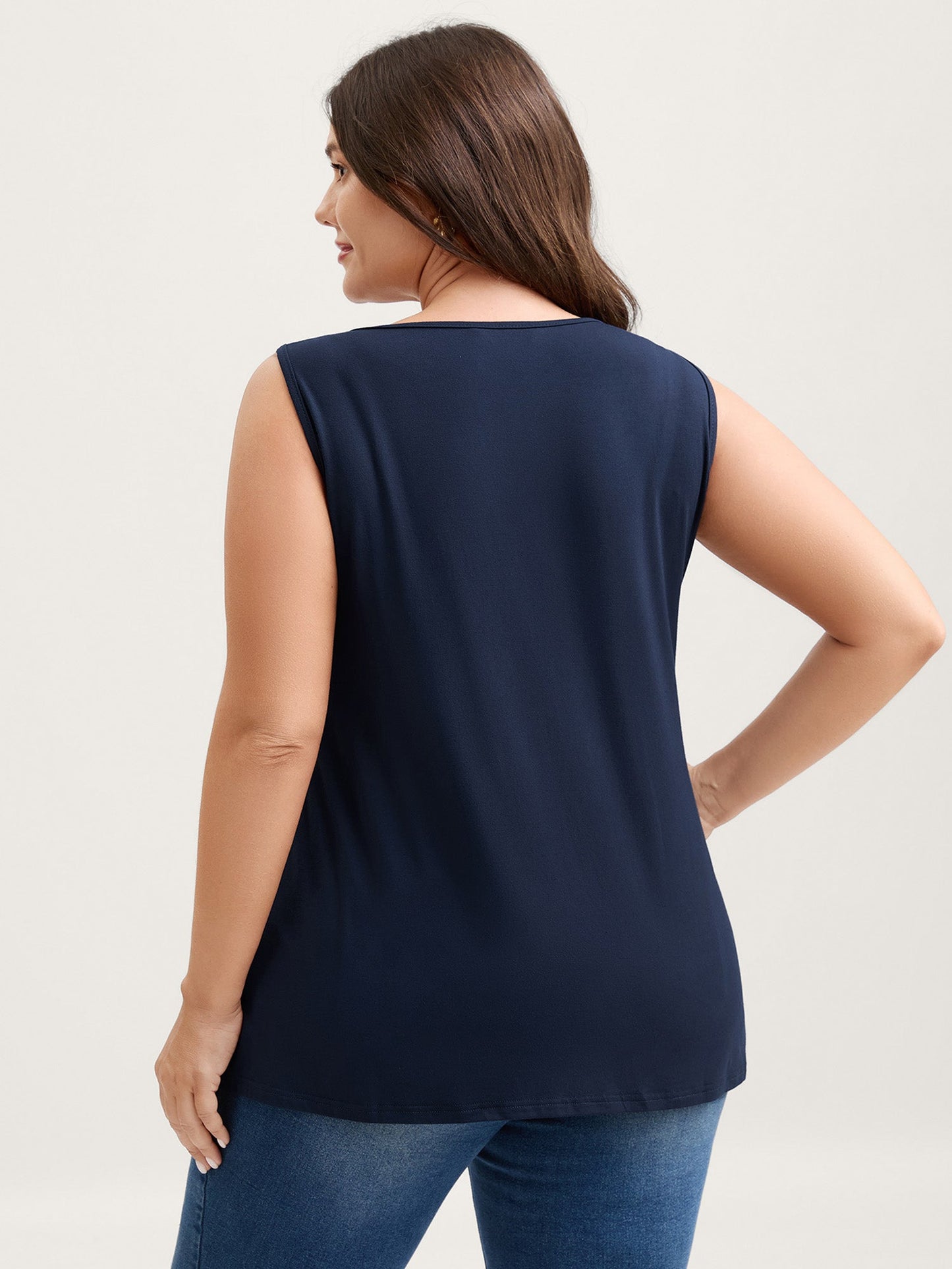 Supersoft Pleated V-Neck Tank Top