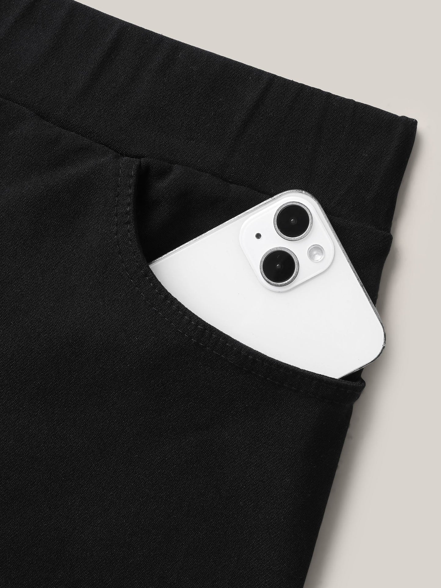 Stretch Split Hem Pockets Skinny Pants