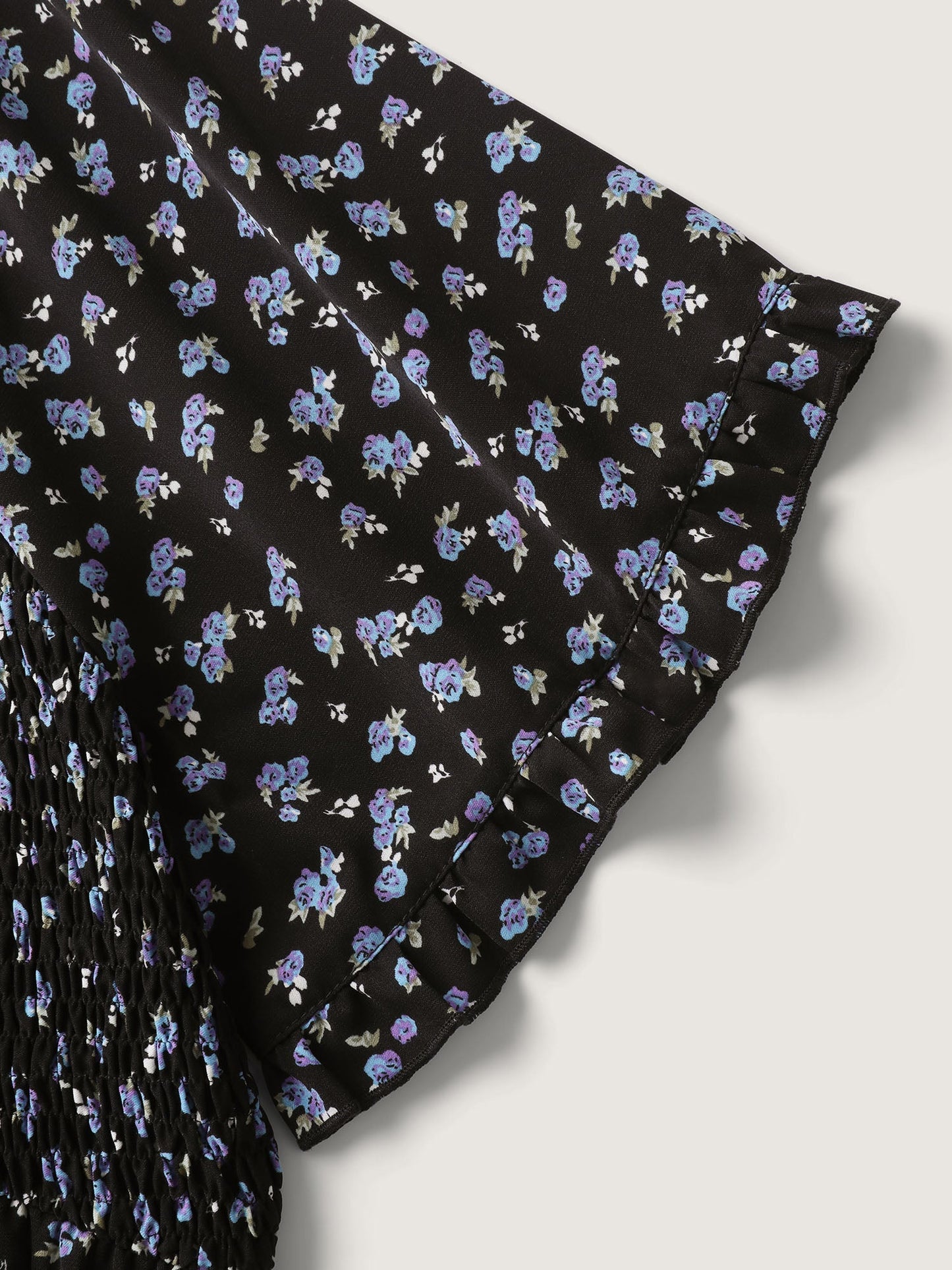 Ditsy Floral Shirred Bodice Midi Dress