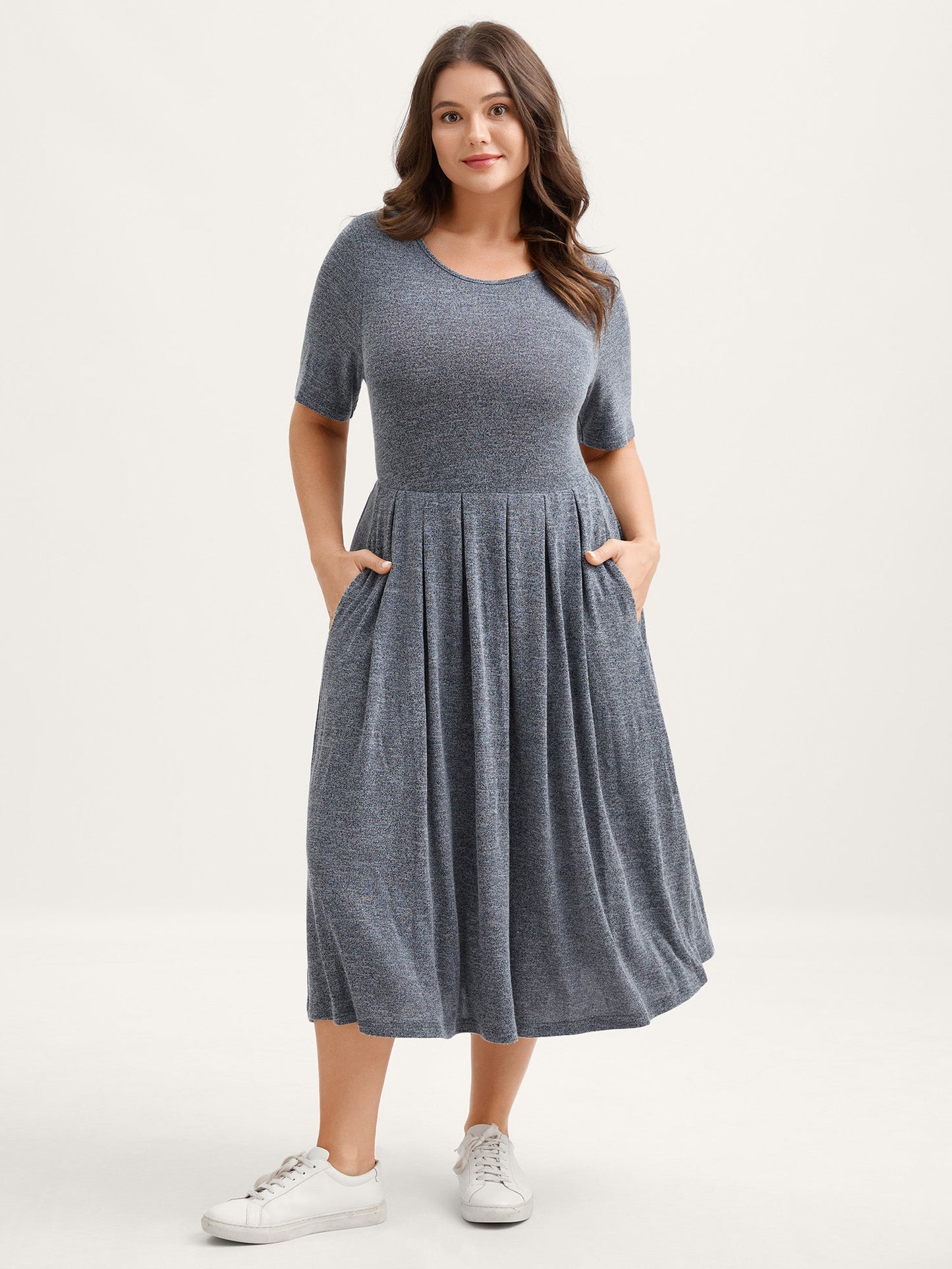 Supersoft Heather Stretch Midi Dress