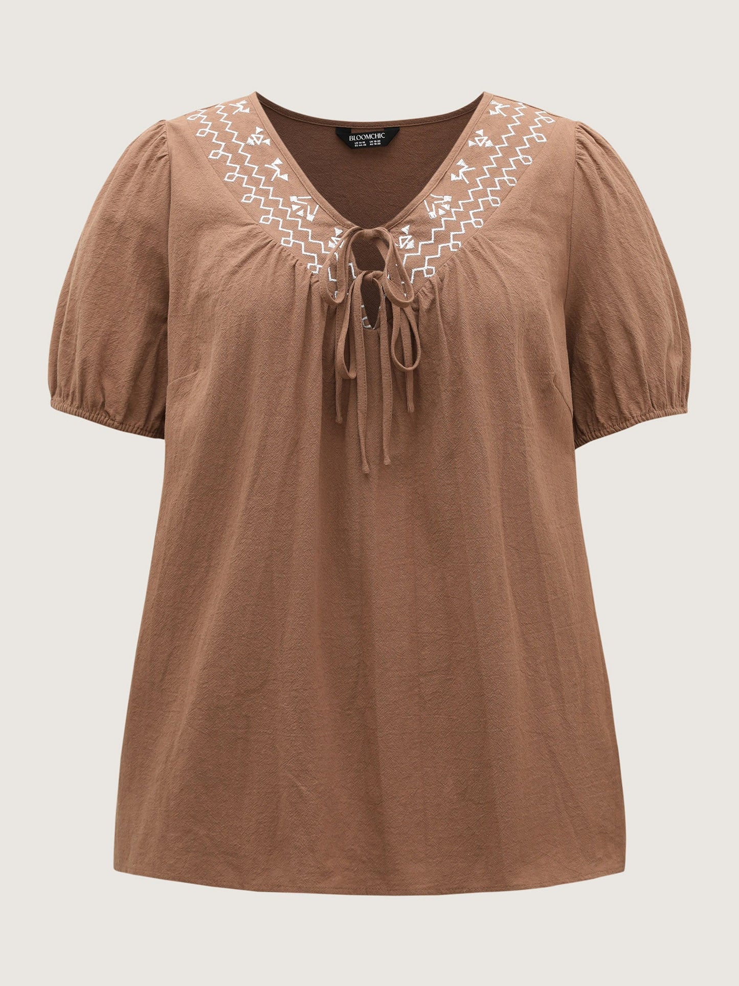 Pure Cotton Embroidered Neck Blouse