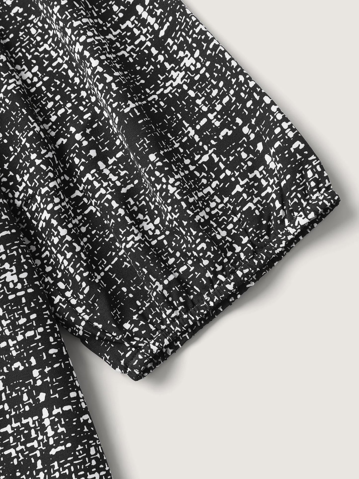 Tweed Print Knot Neck Blouse
