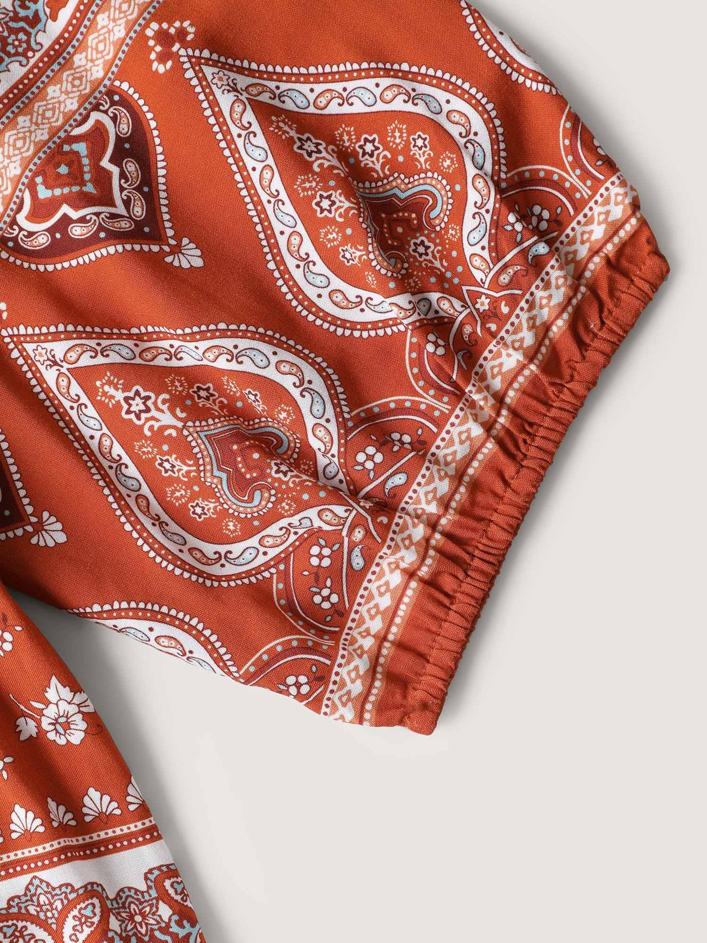 Floral Print Neck Tie Flared Blouse