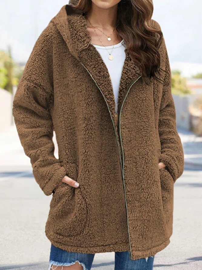 Women Causal Zipper Long Sleeve Coat