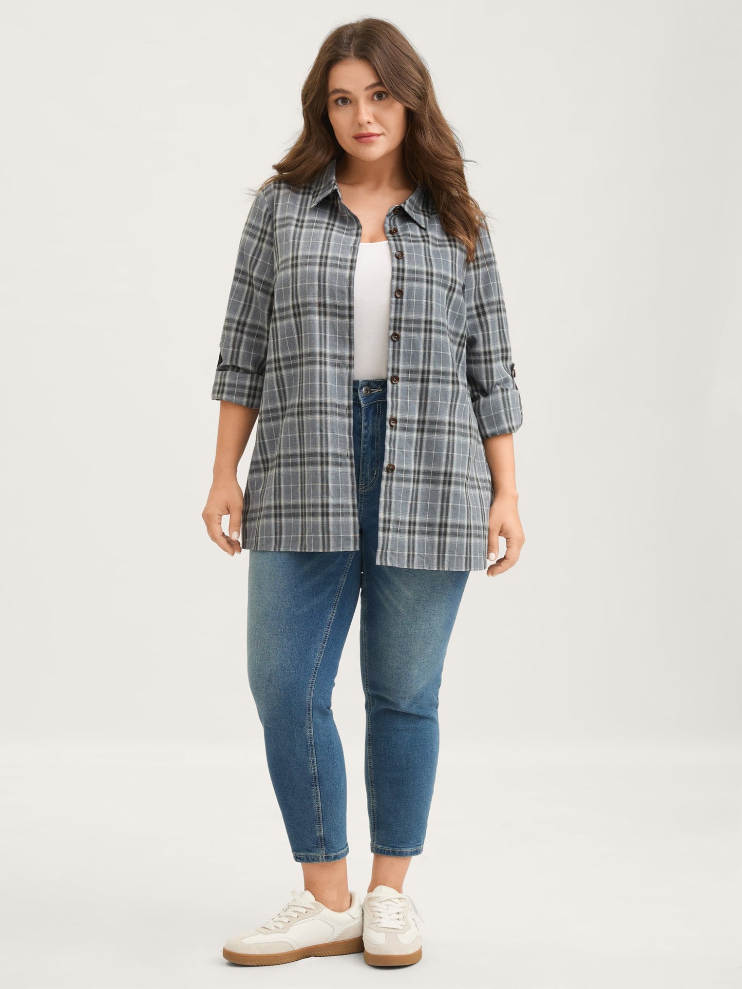 Plaid Print Button Down Shirt