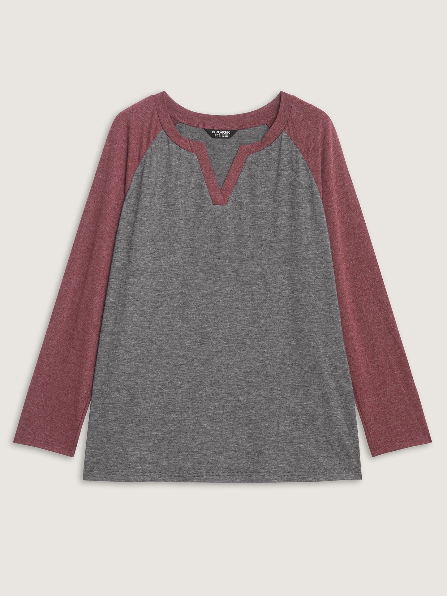 Color Contrast Raglan Sleeve Lounge Top