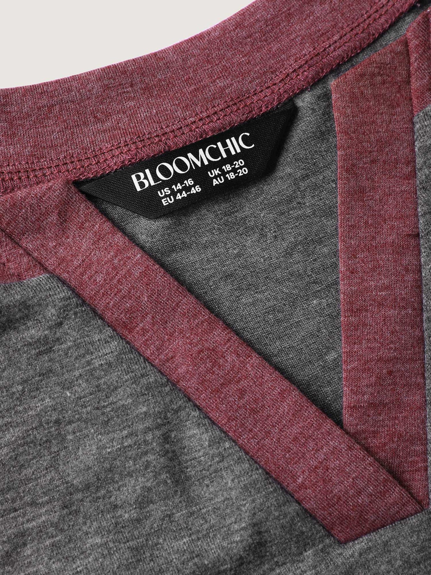 Color Contrast Raglan Sleeve Lounge Top