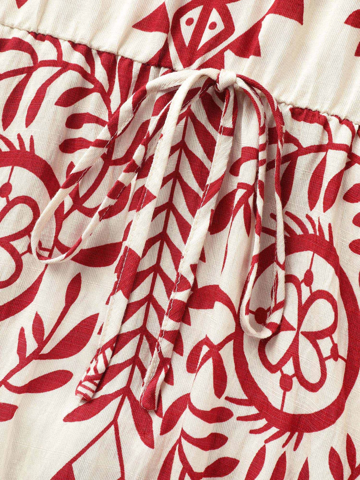 Ornate Print Color Contrast Midi Dress
