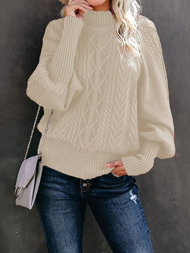 Women's Pullover Knit Geometric Casual Sweater
