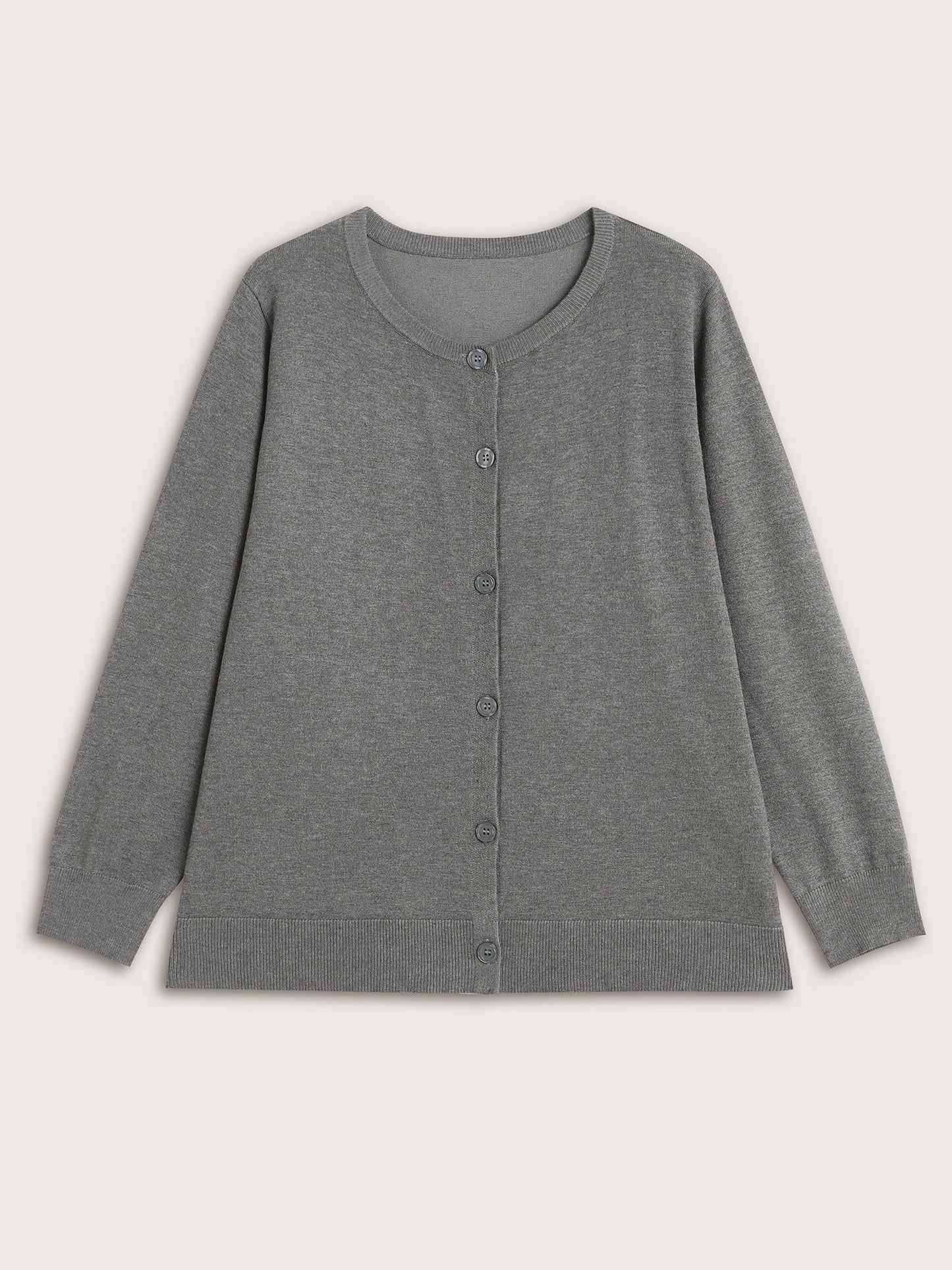 Supersoft Button Round Neck Lightweight Cardigan