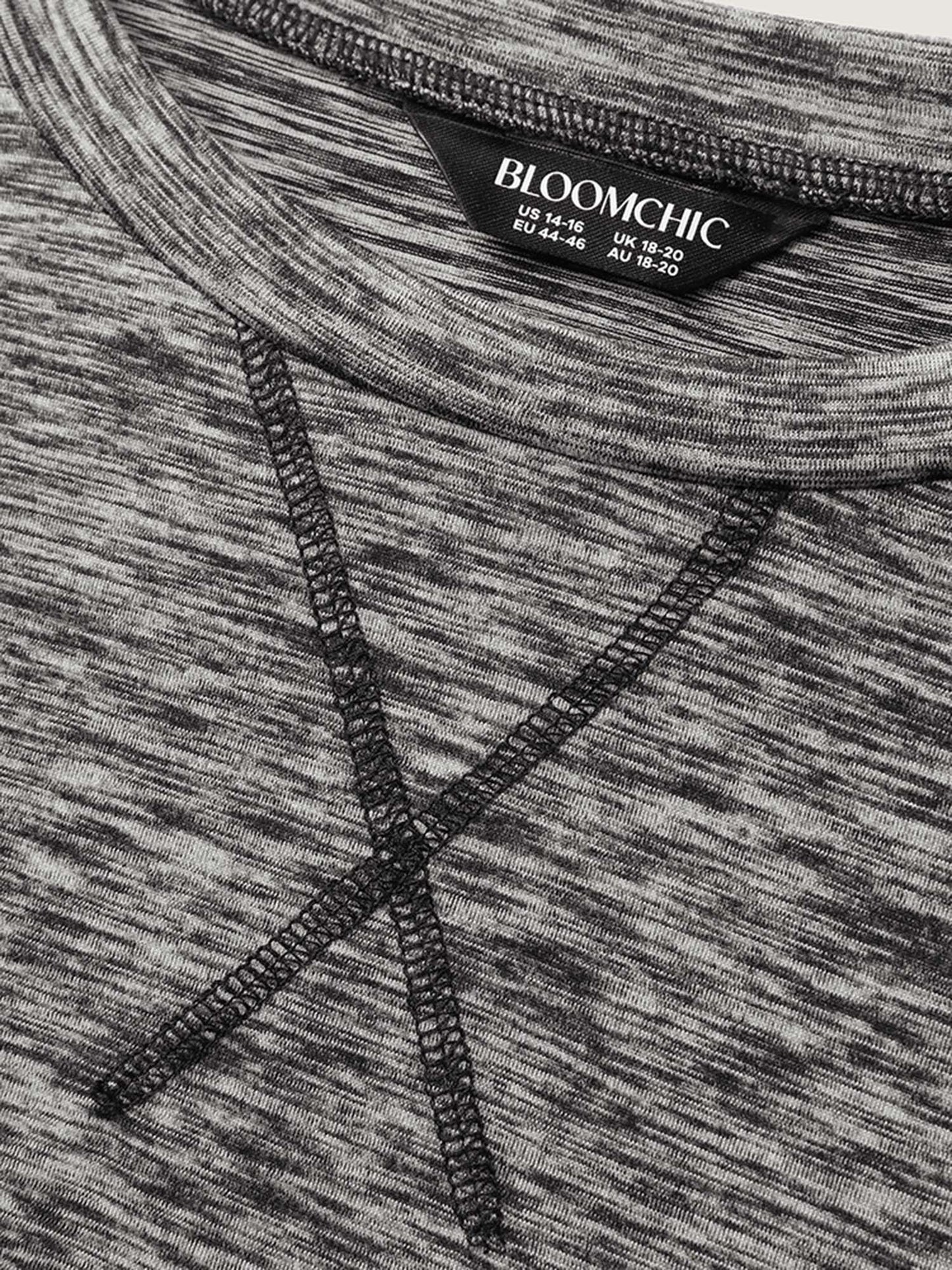 Stretchy Heather Textured Solid T-Shirt