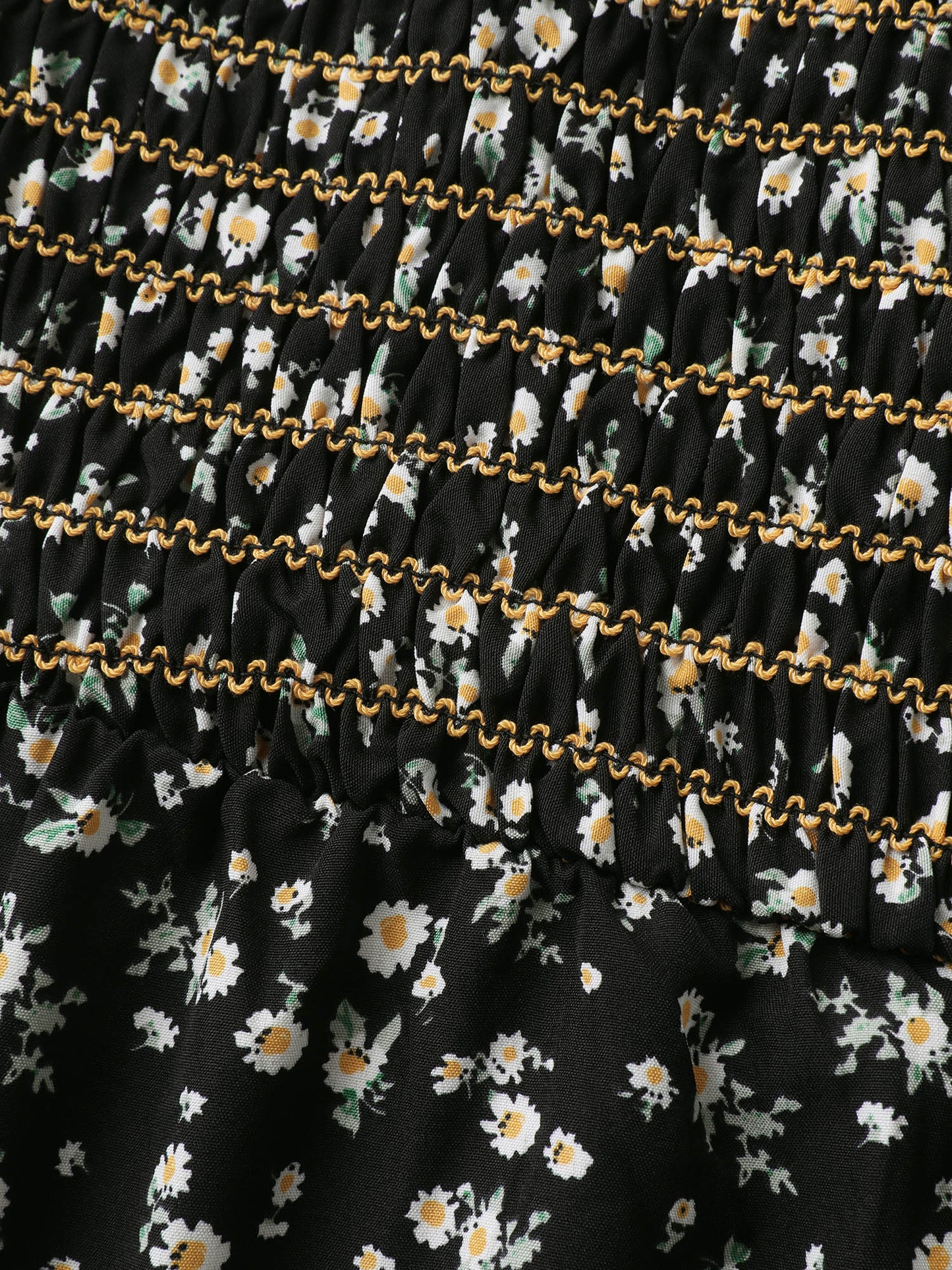 Shirred Bust Floral Fit and Flared Blouse