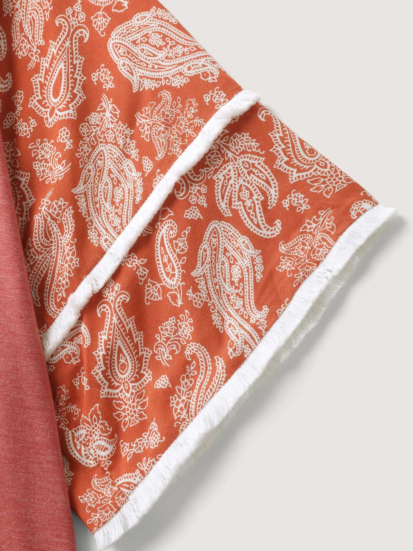 Supersoft Rayon Tassel Paisley Sleeve T-Shirt