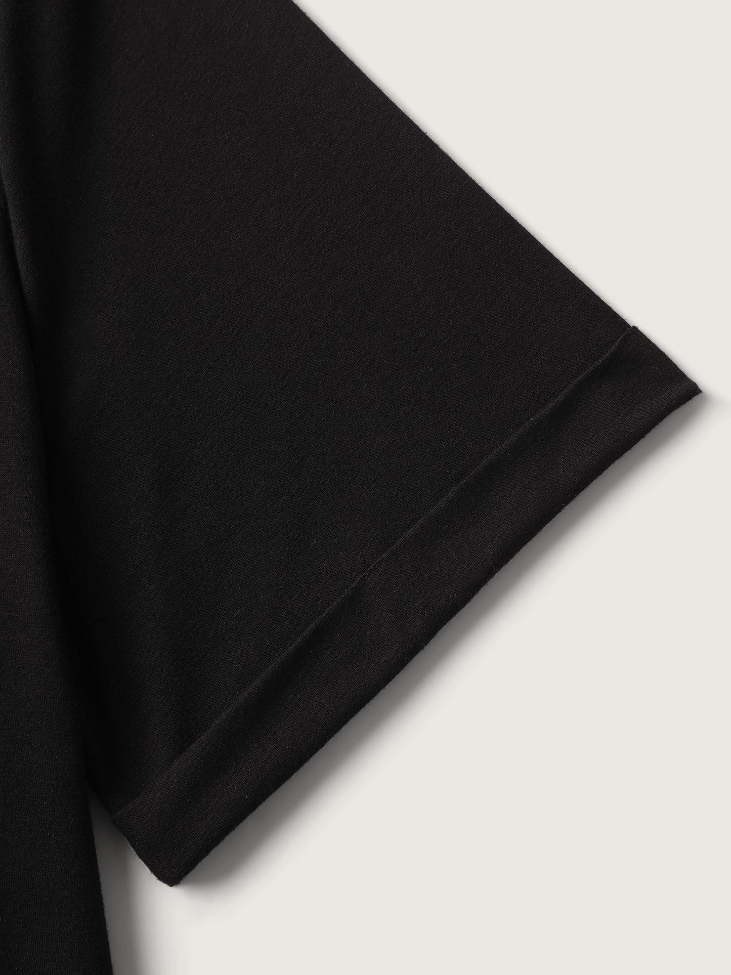 Neck Cut-Out Plain T-Shirt