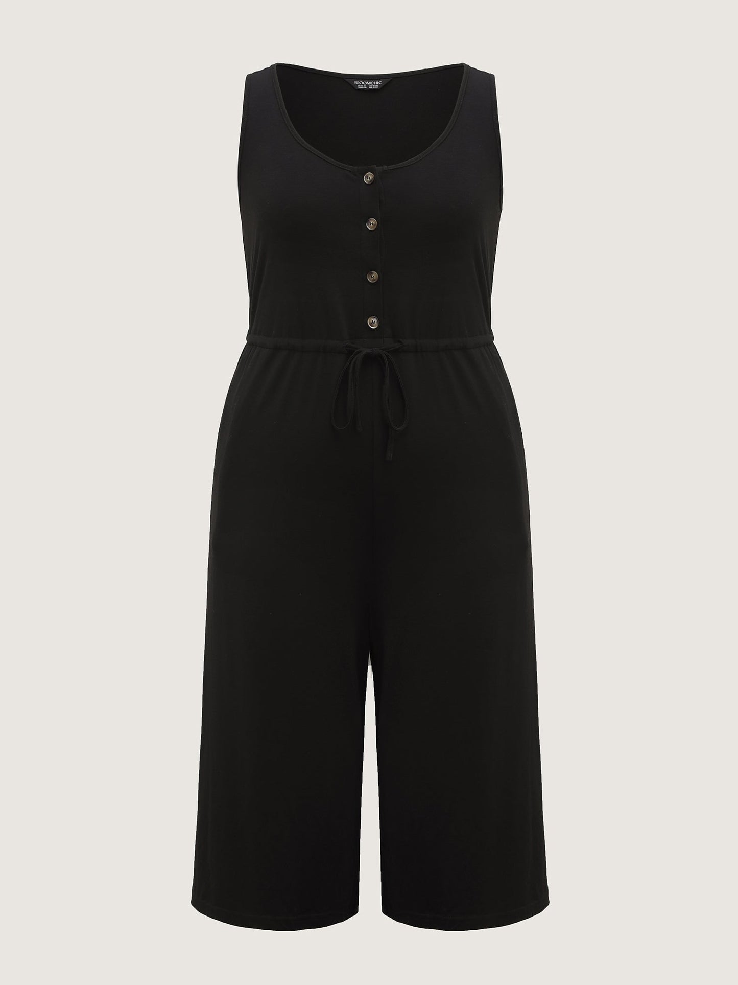 Supersoft Waist Drawstring Pockets Jumpsuit