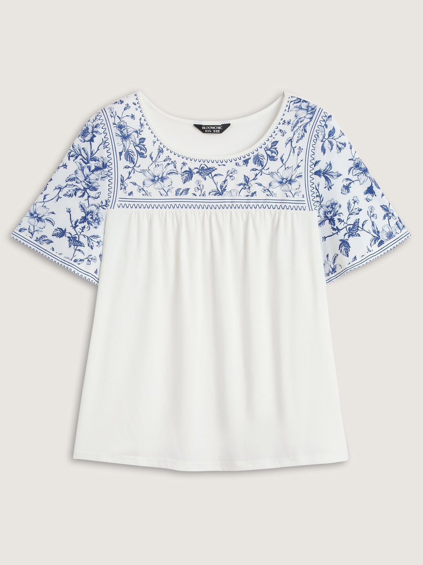 Floral Flowy Knit Solid T-Shirt