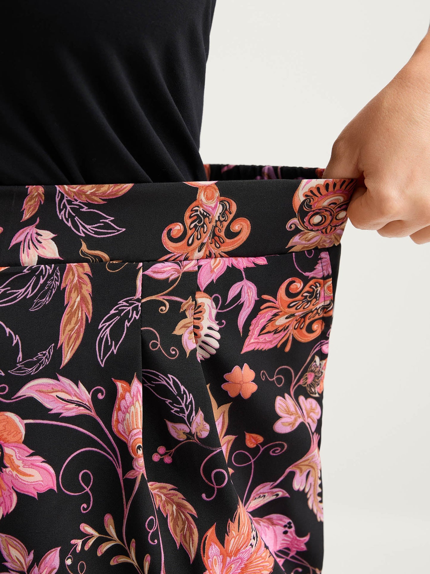 Paisley Print Wide-Leg Pants