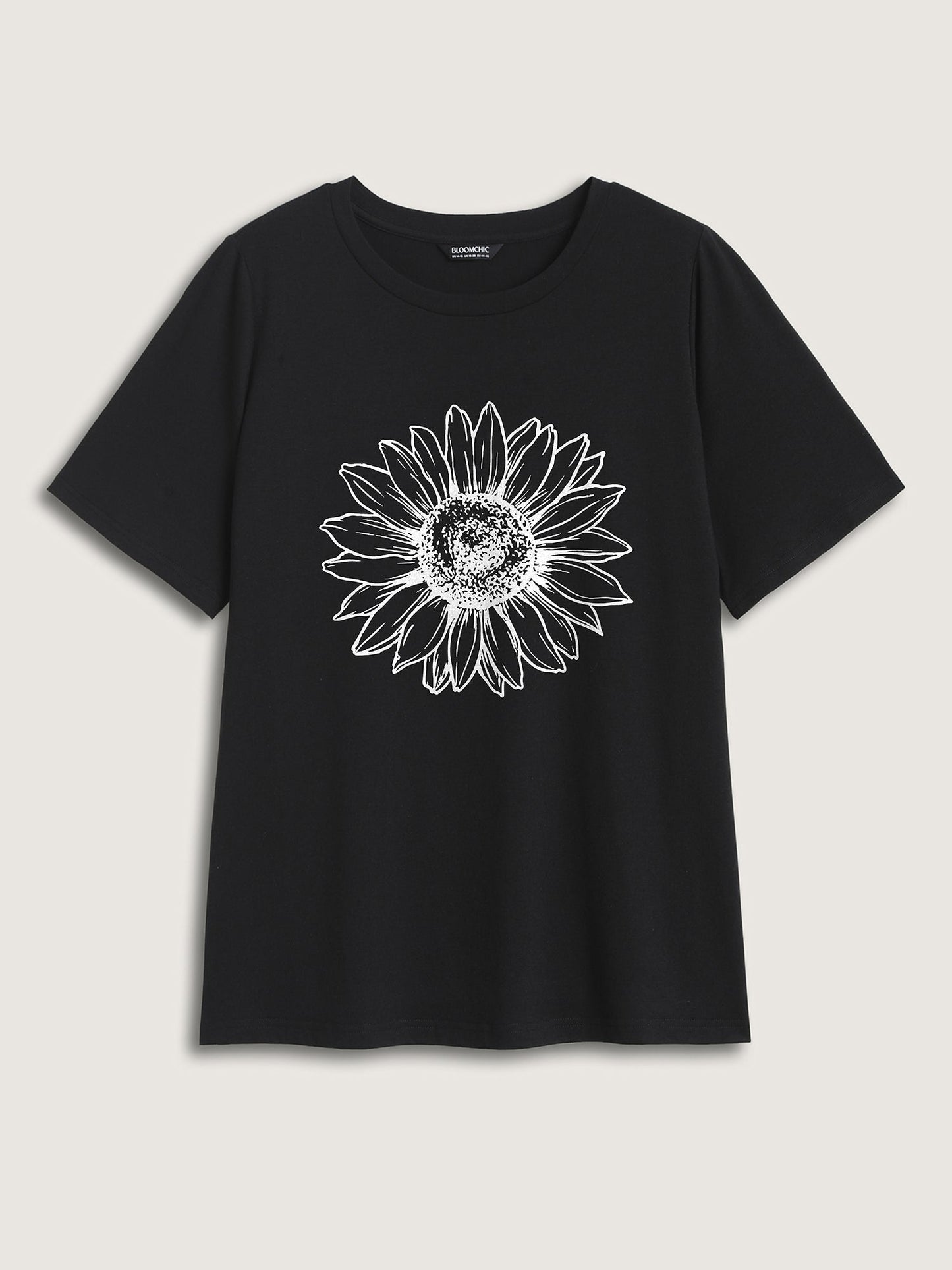Sunkissed Sunflower Round Neck T-Shirt