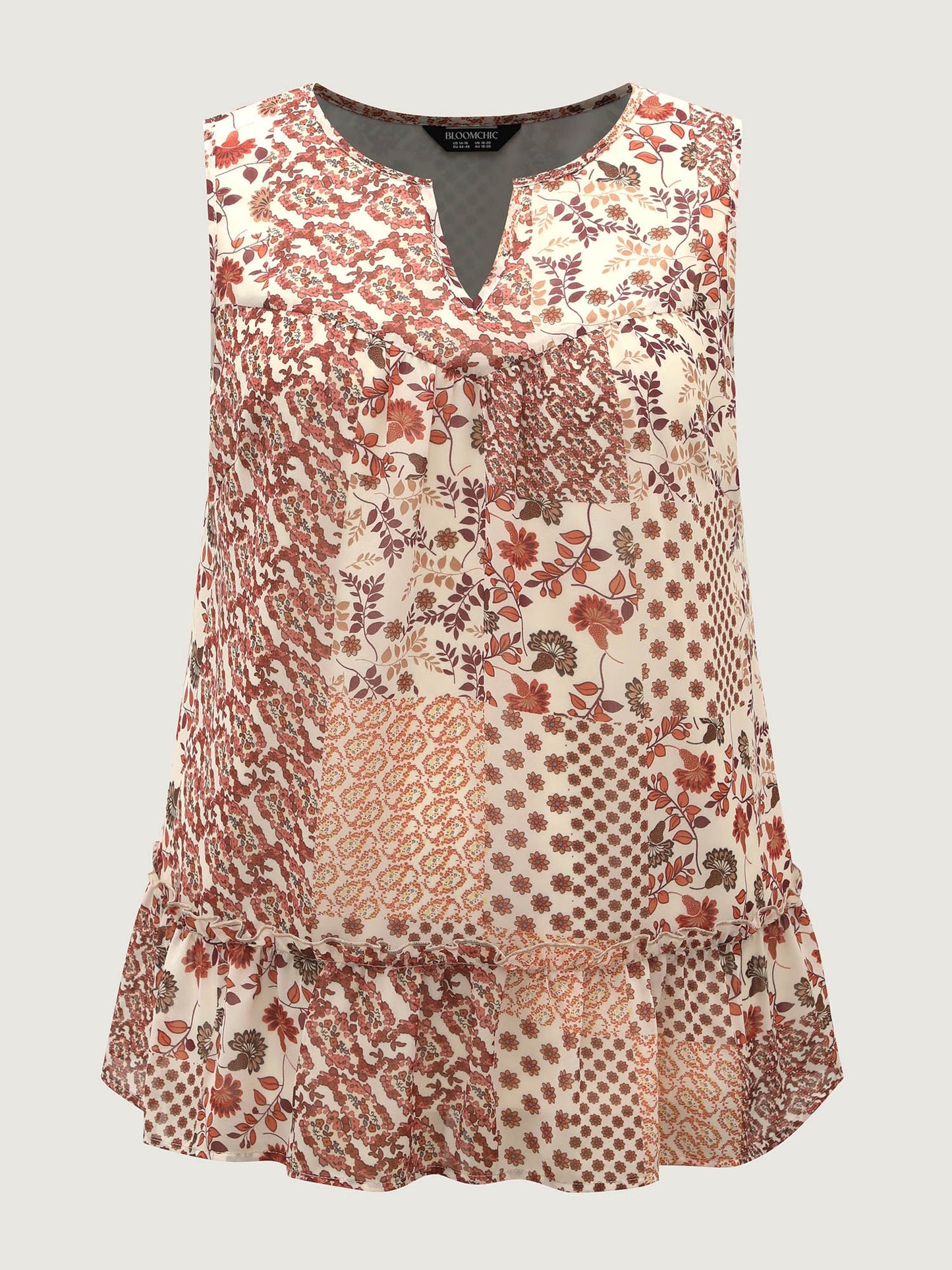 Chiffon Boho Collage Flowy Tank Top