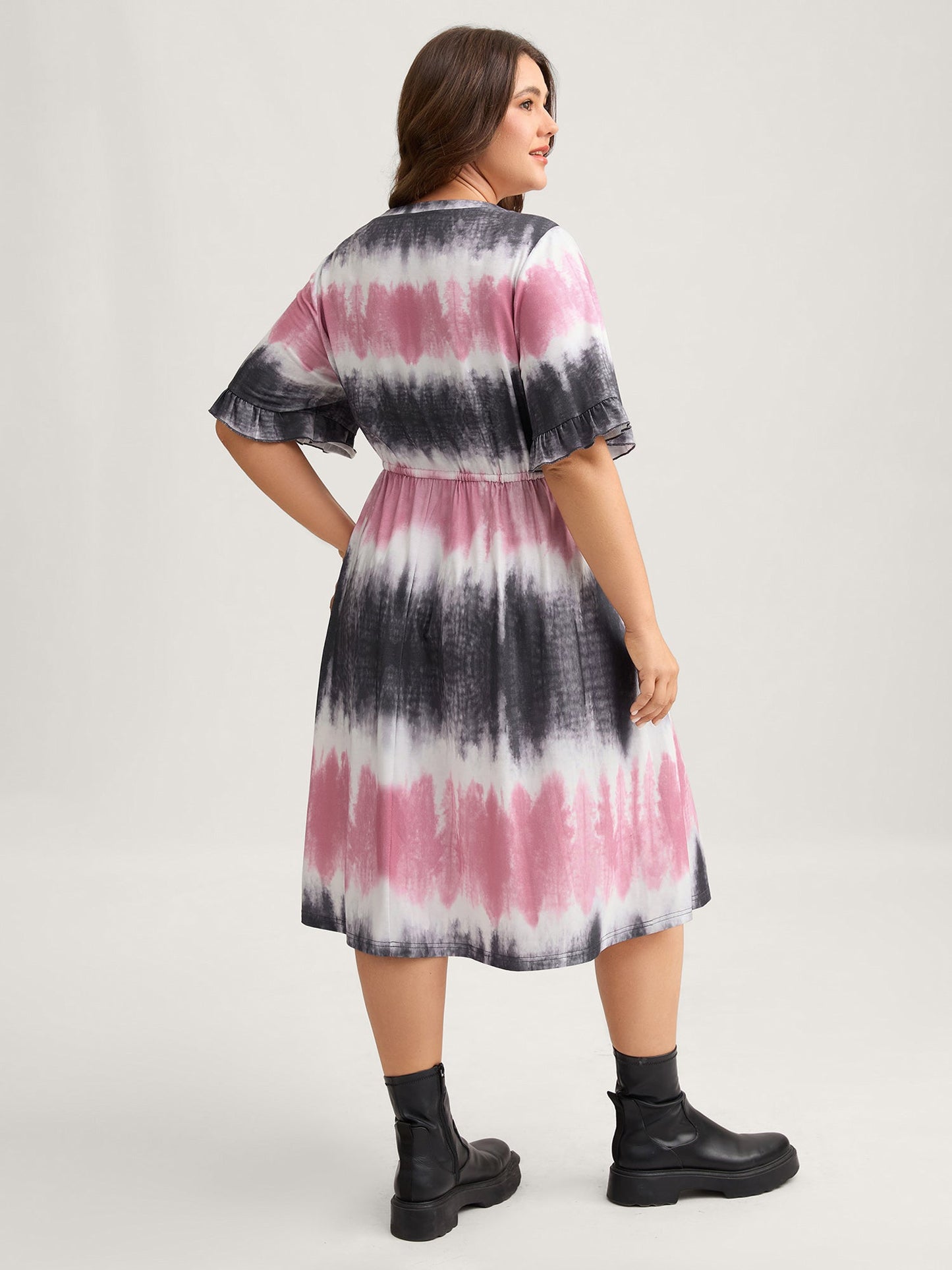 Supersoft Tie-Dye Drawstring Midi Dress