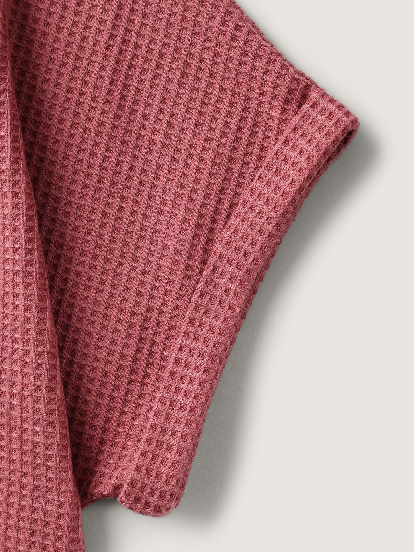 Waffle Seamed Front Solid T-Shirt