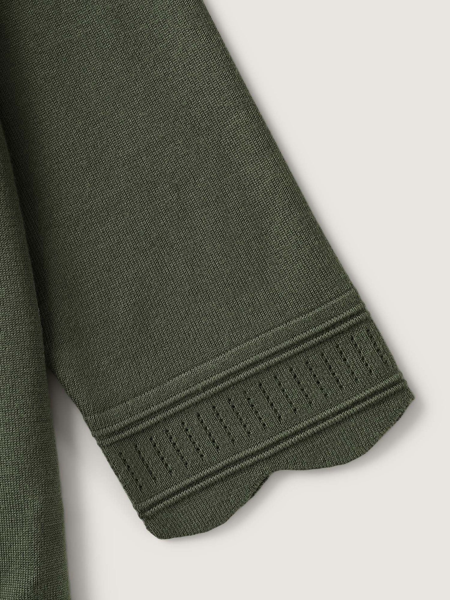 Supersoft Scalloped Trim Three-Quarter Sleeve Cardigan