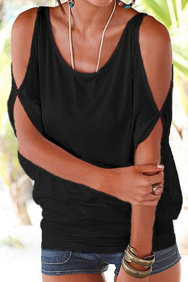 Scoop Neck Plain Tie-Up At Back Tops