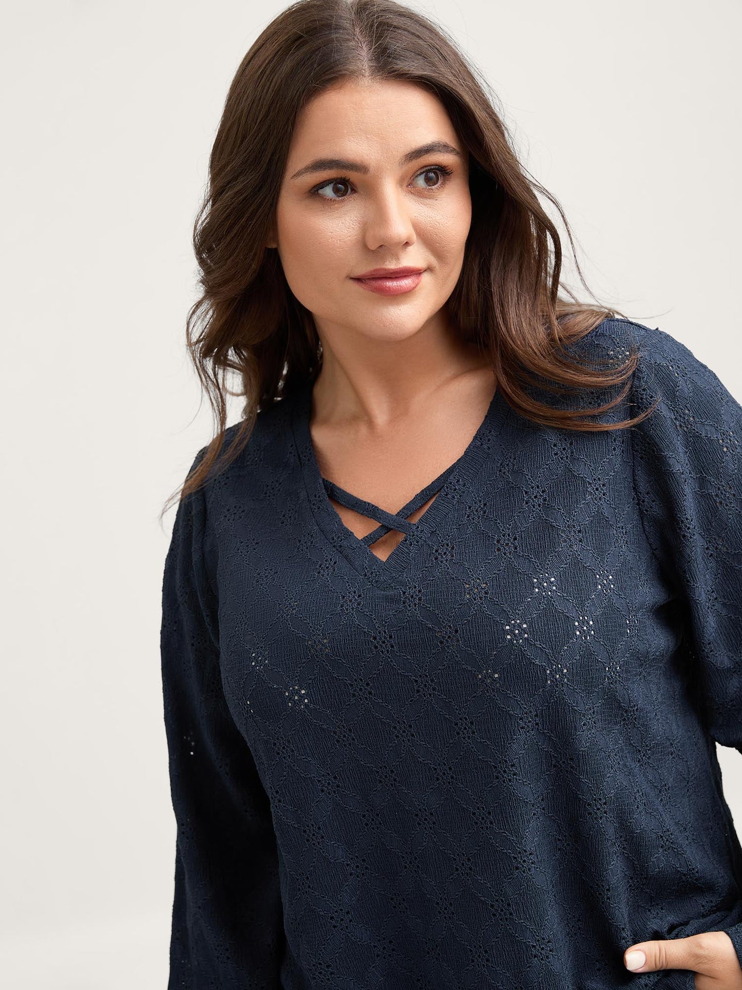 Stretchy Cross-Tie Textured T-Shirt