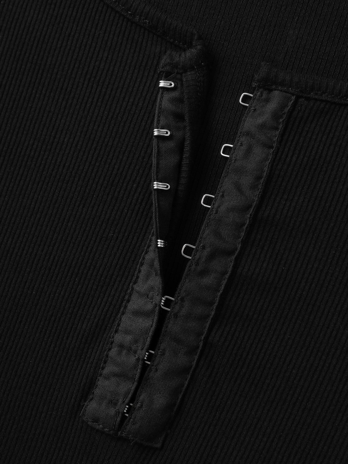 Ribbed Clasp Neckline Fitted Tank Top