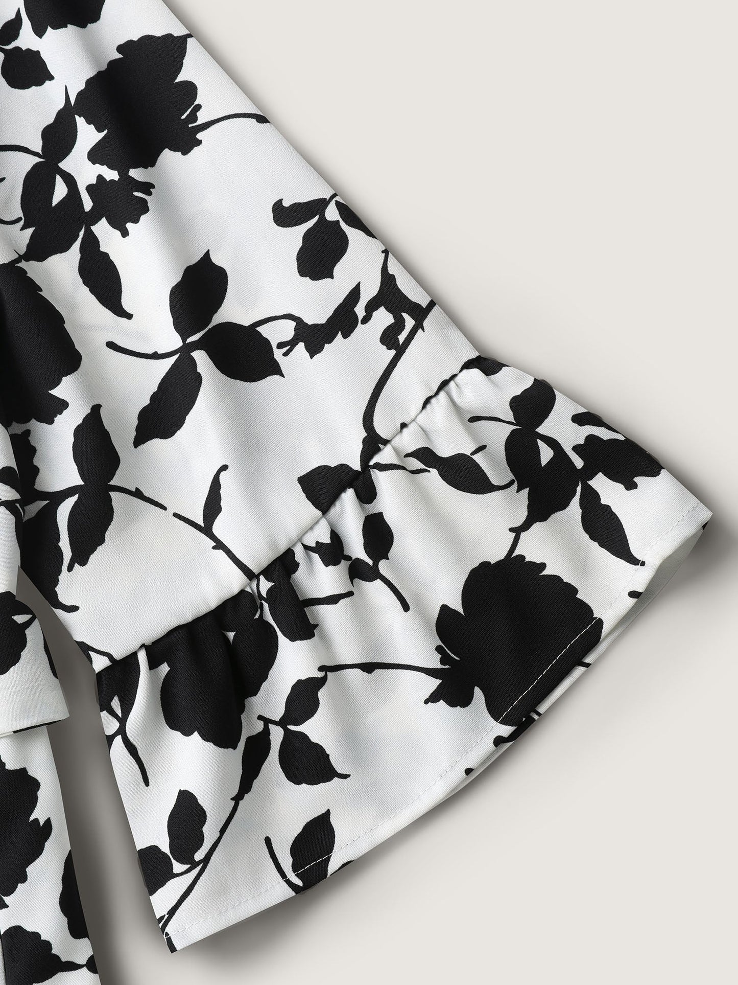Floral Print Cut-Out Belted Midi Dress