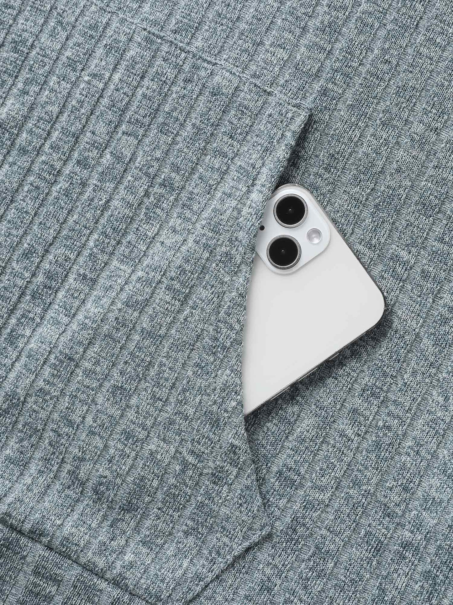 Ribbed Solid Textured Zipper Hoodie