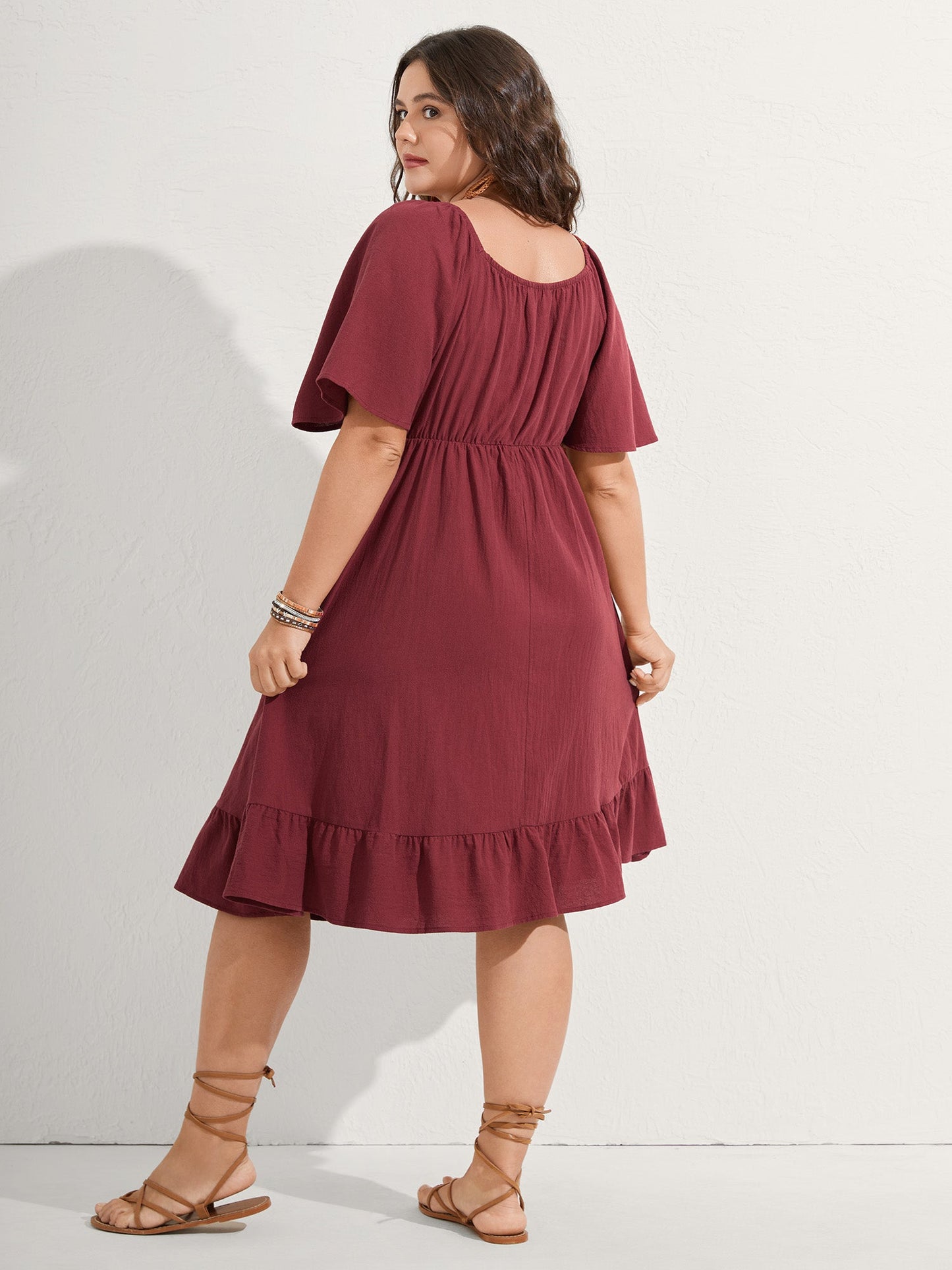 Pure Cotton Floral Embroidered Midi Dress