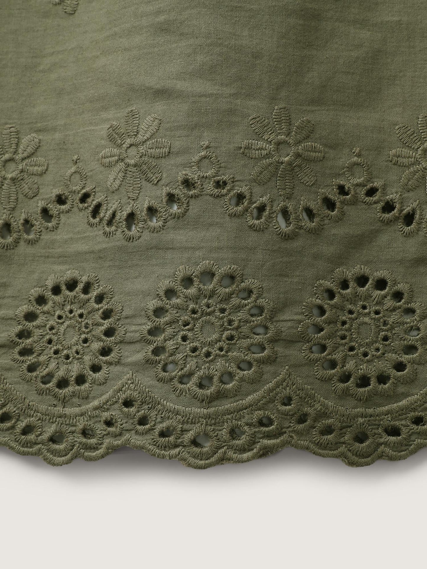 Cotton Eyelet Embroidered Flowy Tank Top