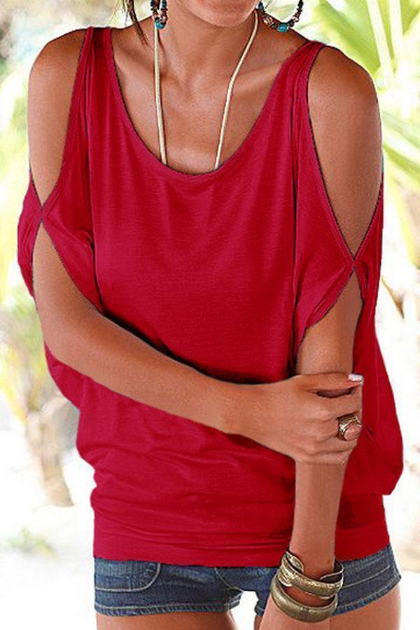 Scoop Neck Plain Tie-Up At Back Tops