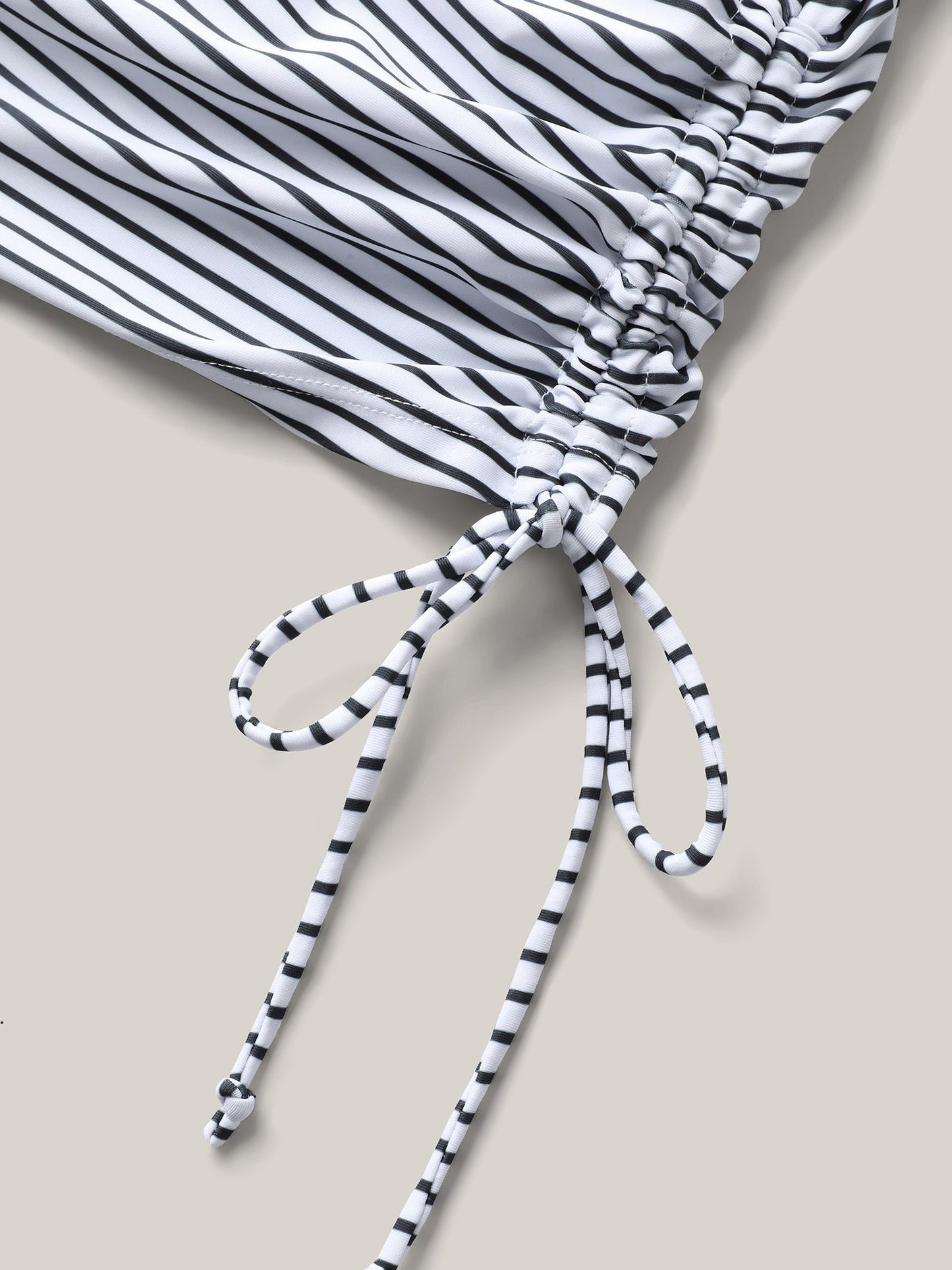 Striped Non-Removable Cups Swim Top