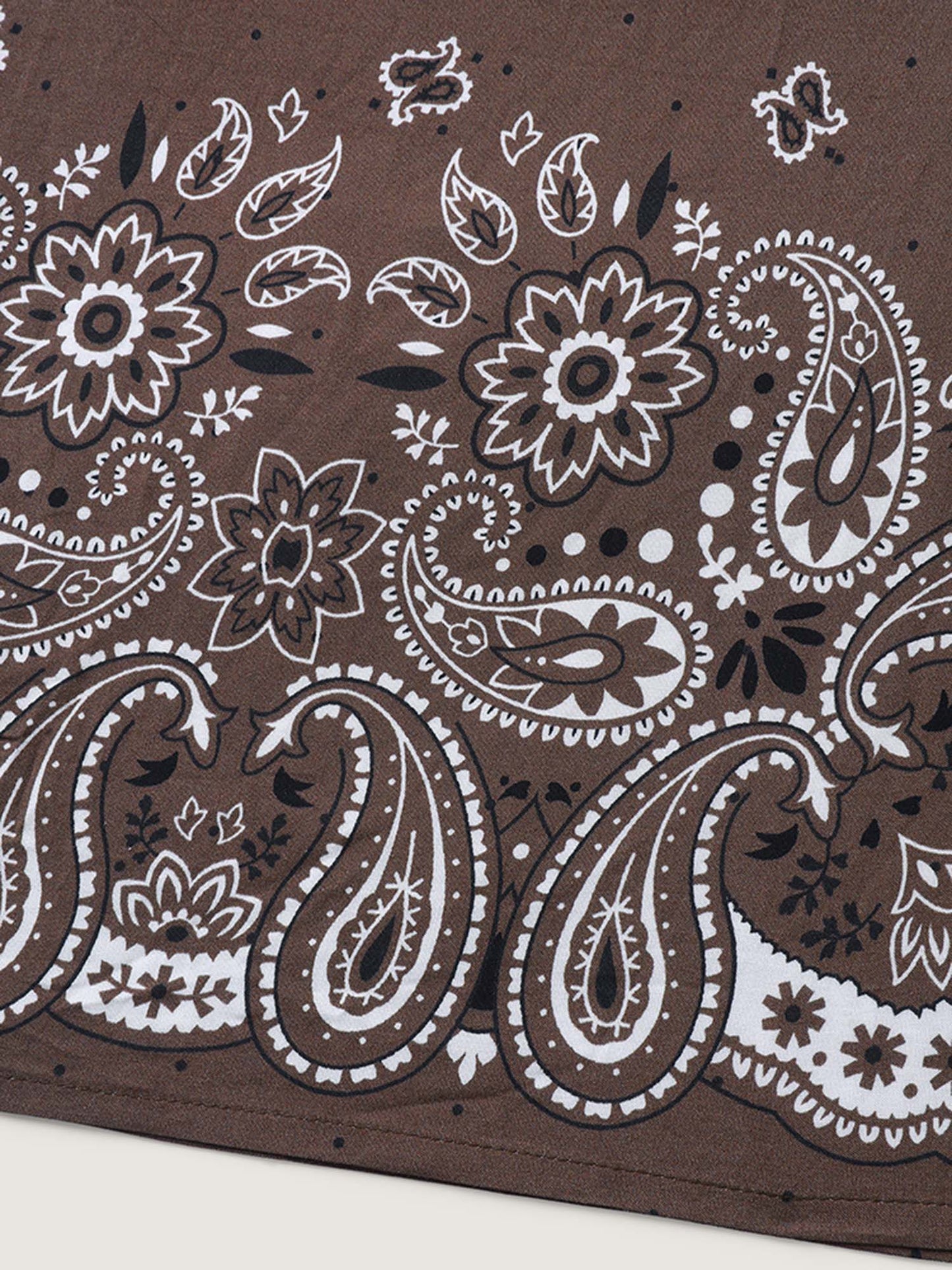 Paisley Print Belted Midi Skirt