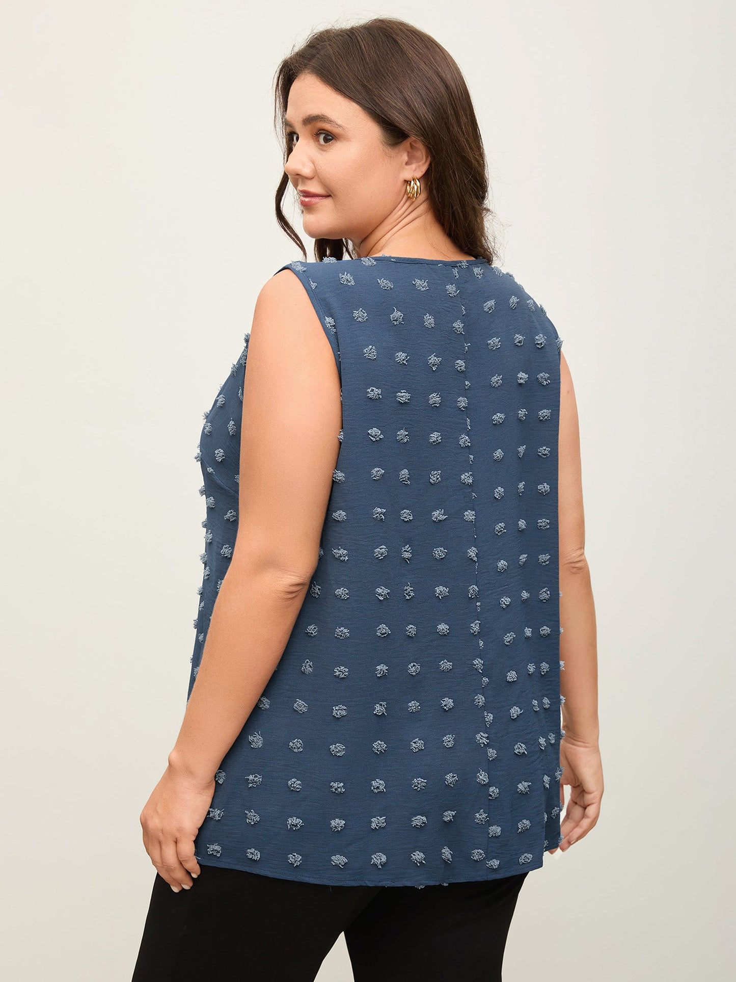 Textured Dots Metal Detail Tank Top