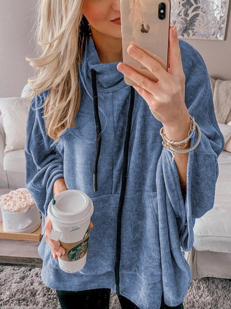High Collar Autumn Long Sleeve Irregular Tops