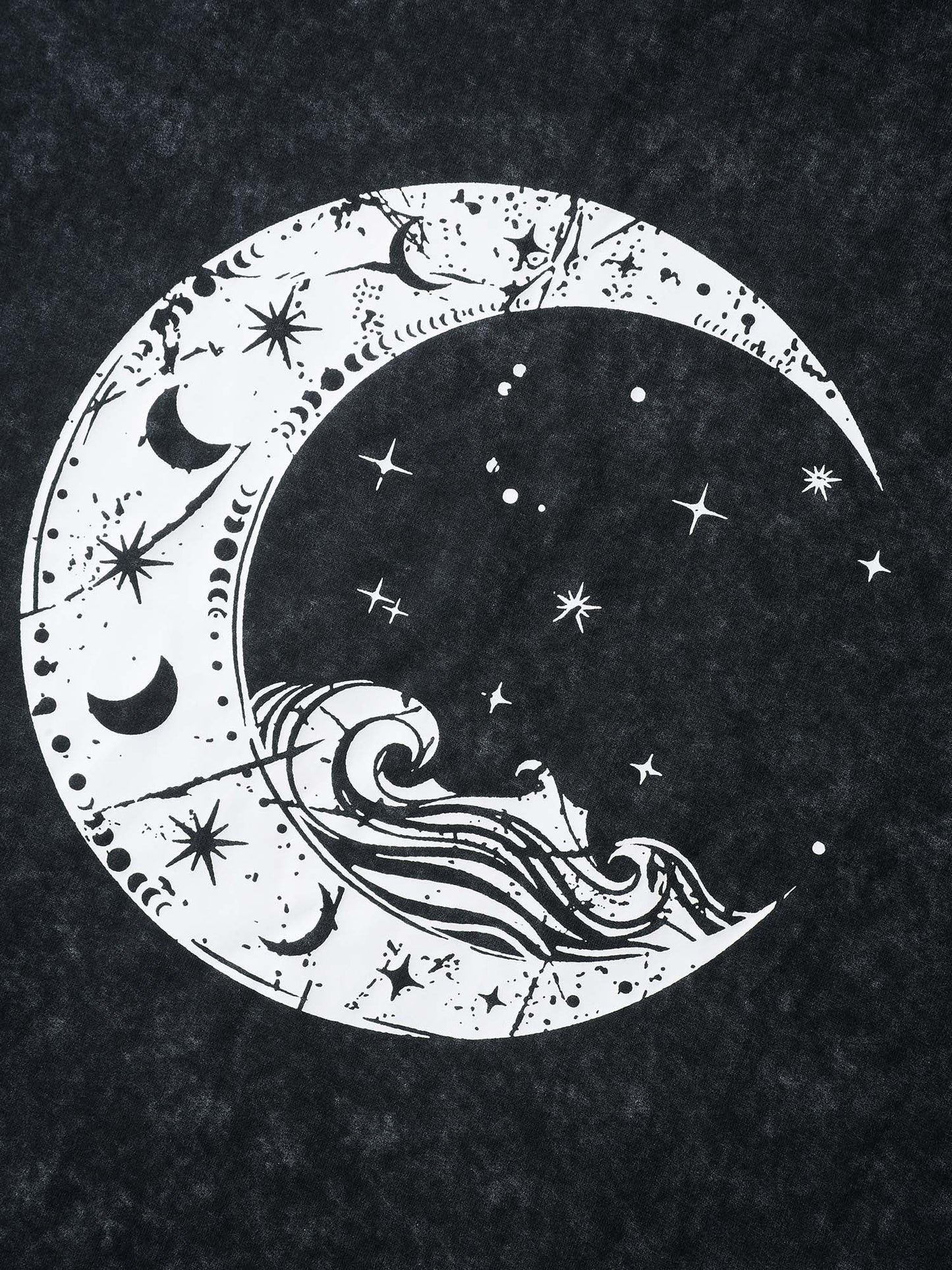 Celestial Print Vintage Solid Sweatshirt
