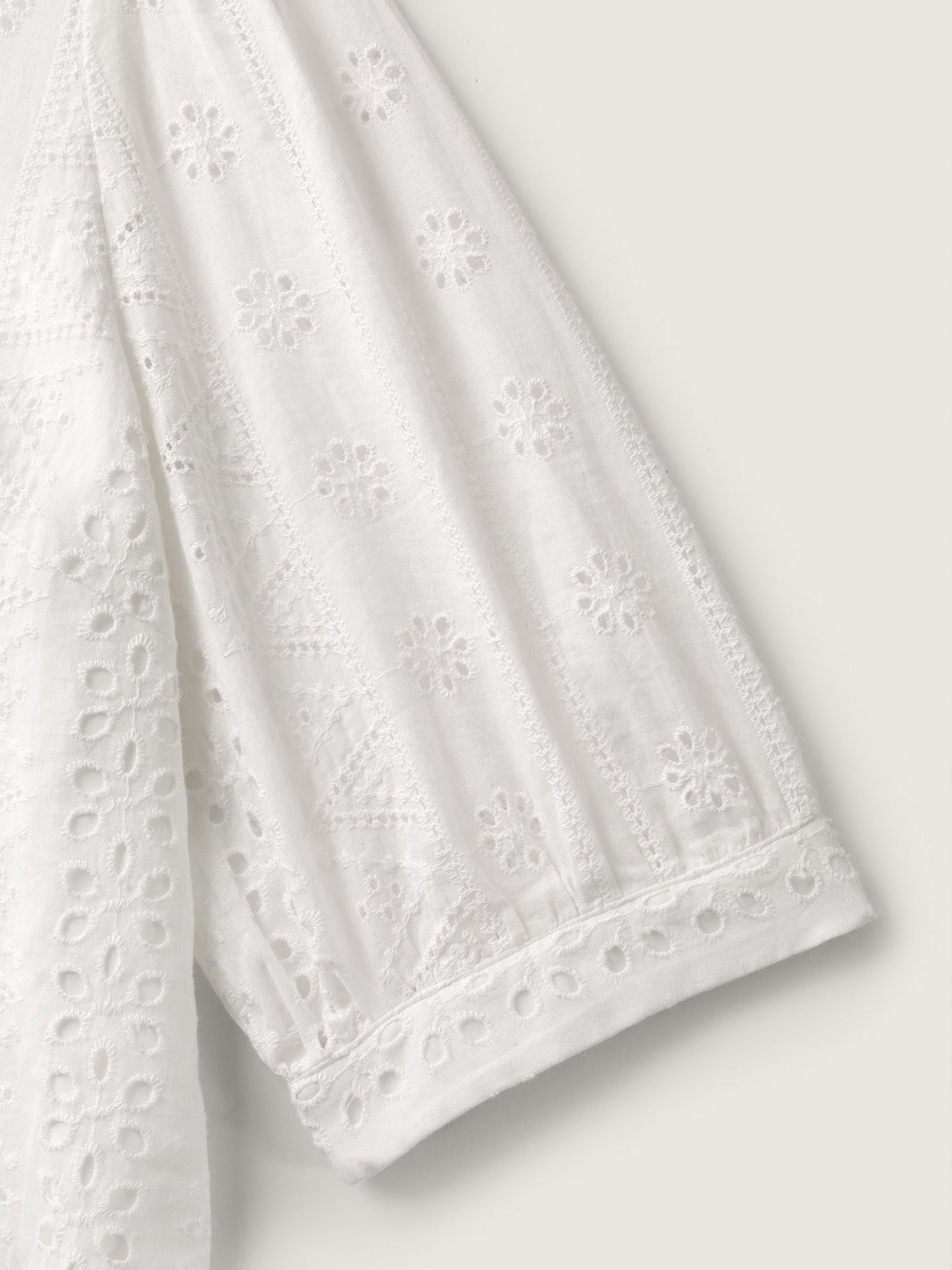 Cotton Eyelet Embroidery V-Neck Blouse